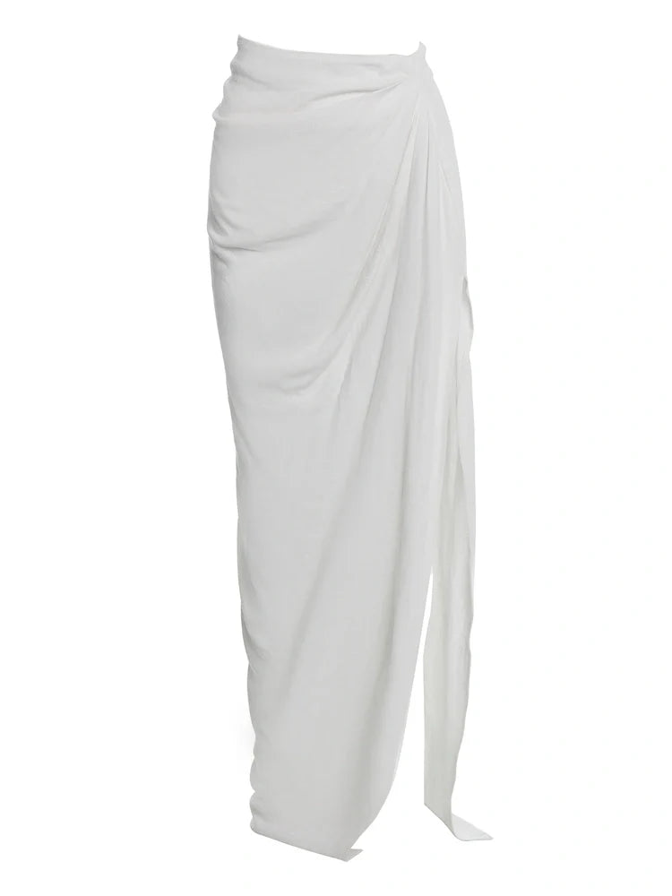 Linen High Slit Maxi Skirt