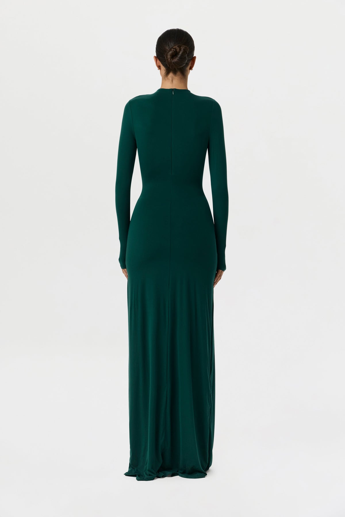 Naked Mock Neck Drape Tie Dress