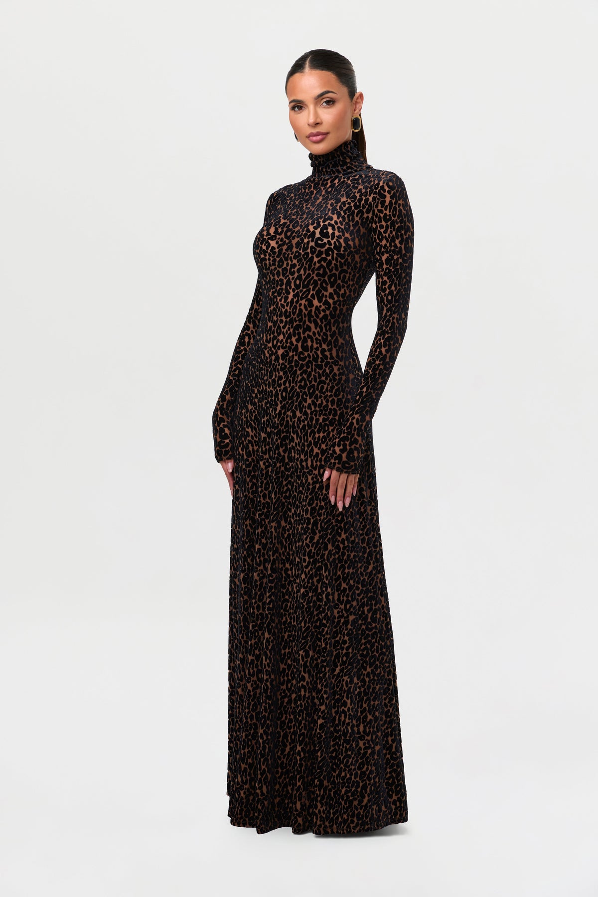 Burnout Leopard Print Maxi Dress