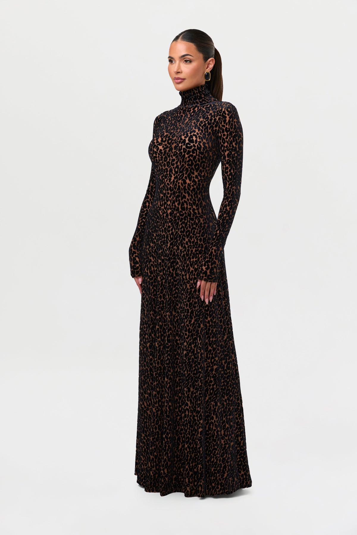 Burnout Leopard Print Maxi Dress