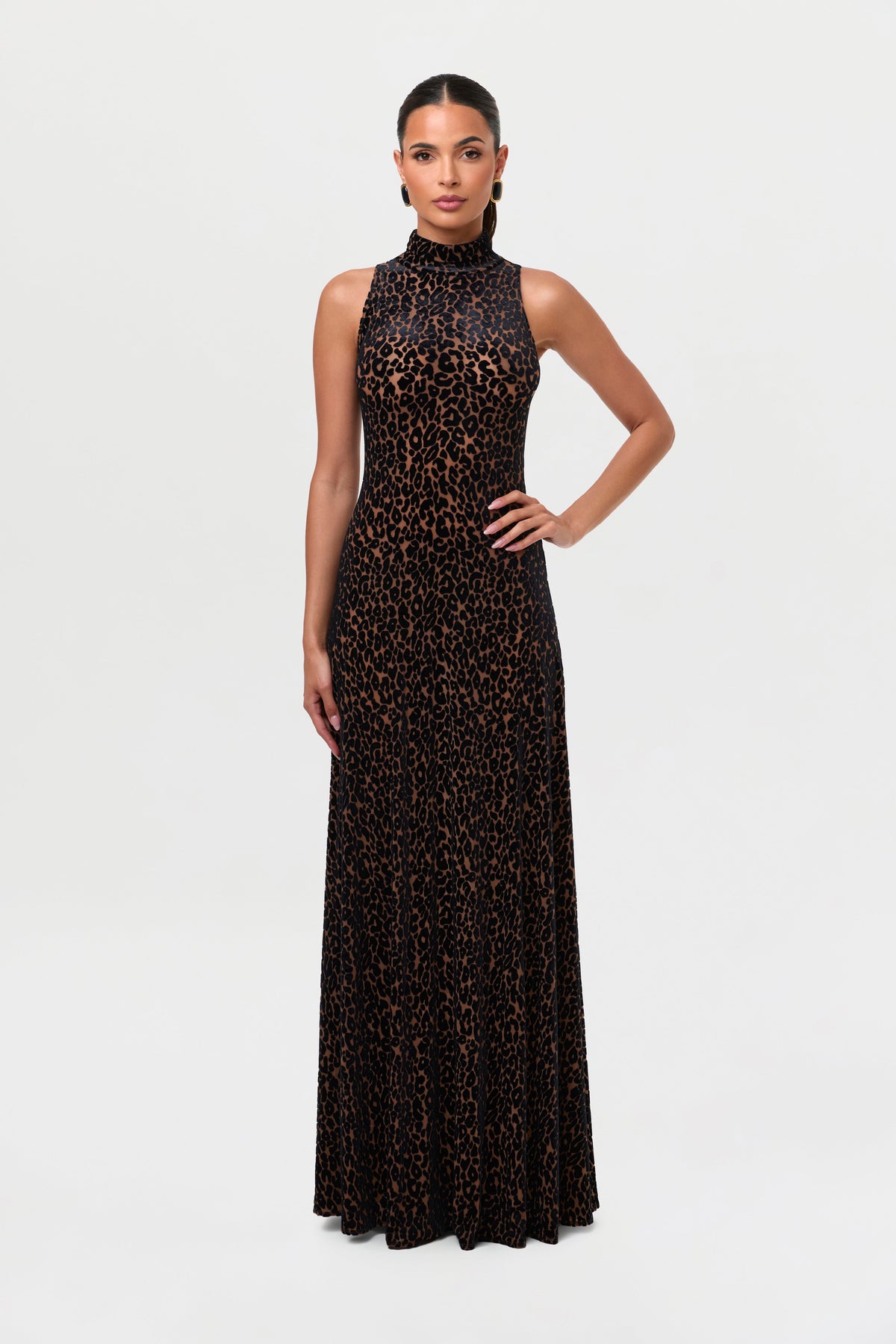 Burnout Leopard Sleeveless Dress