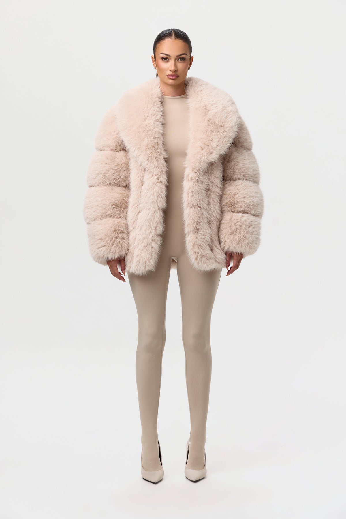 Faux Mink Pelted Coat