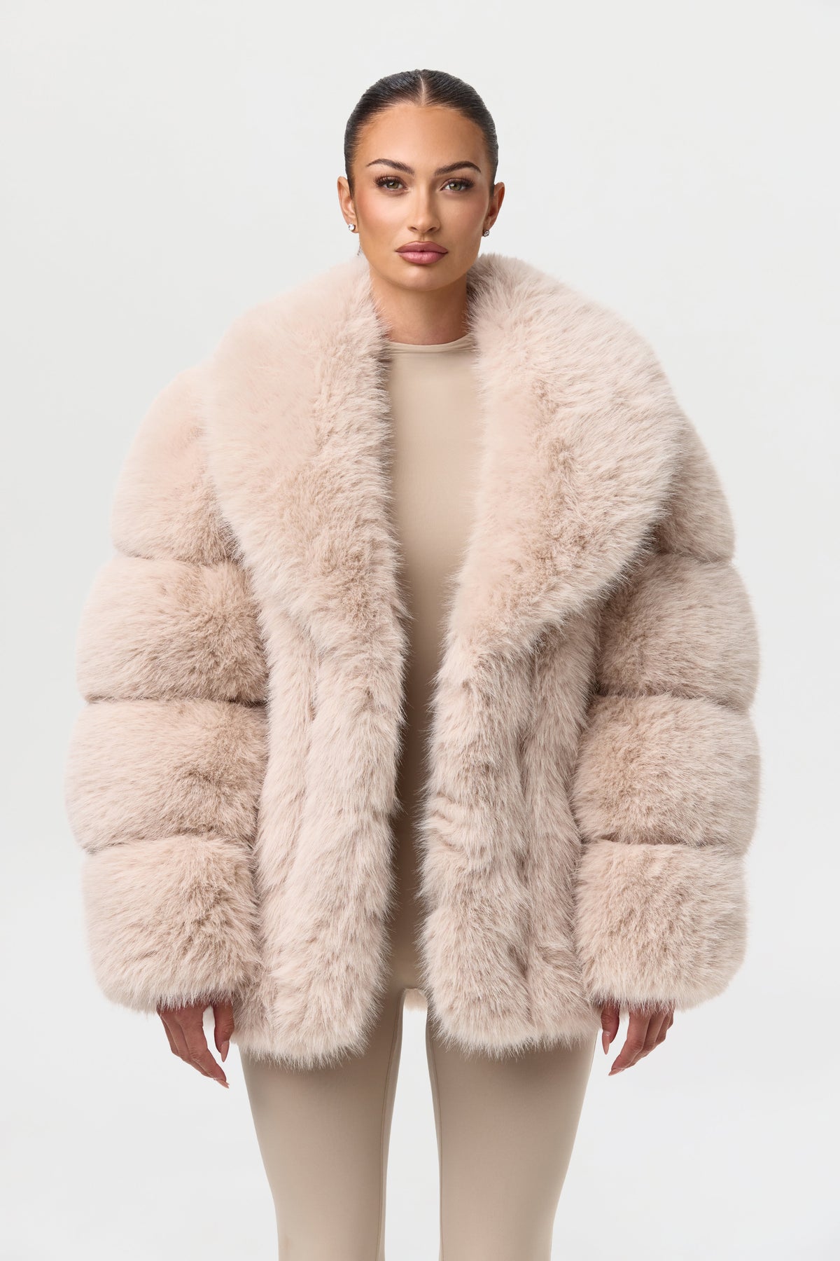 Faux Mink Pelted Coat