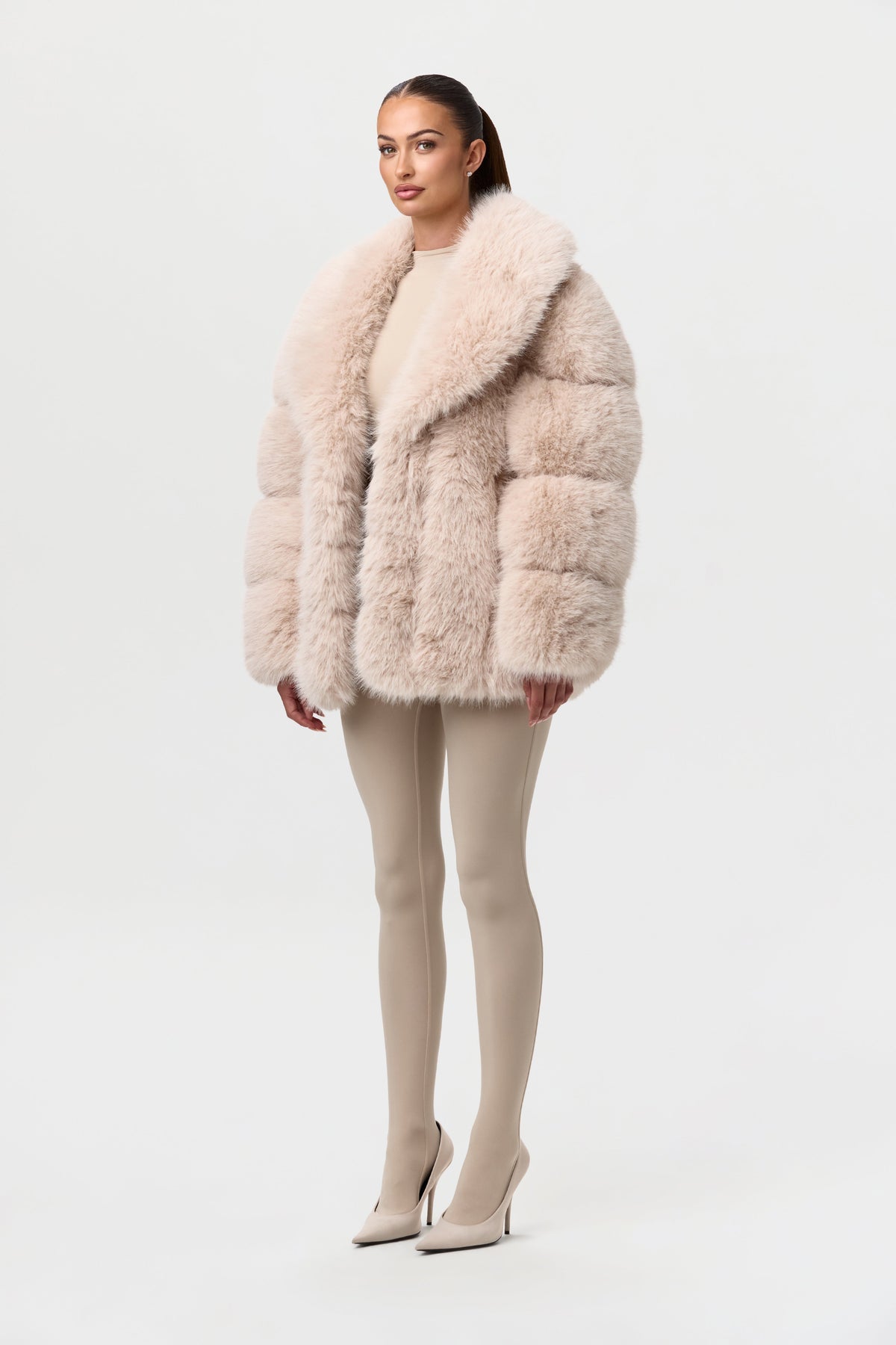 Faux Mink Pelted Coat