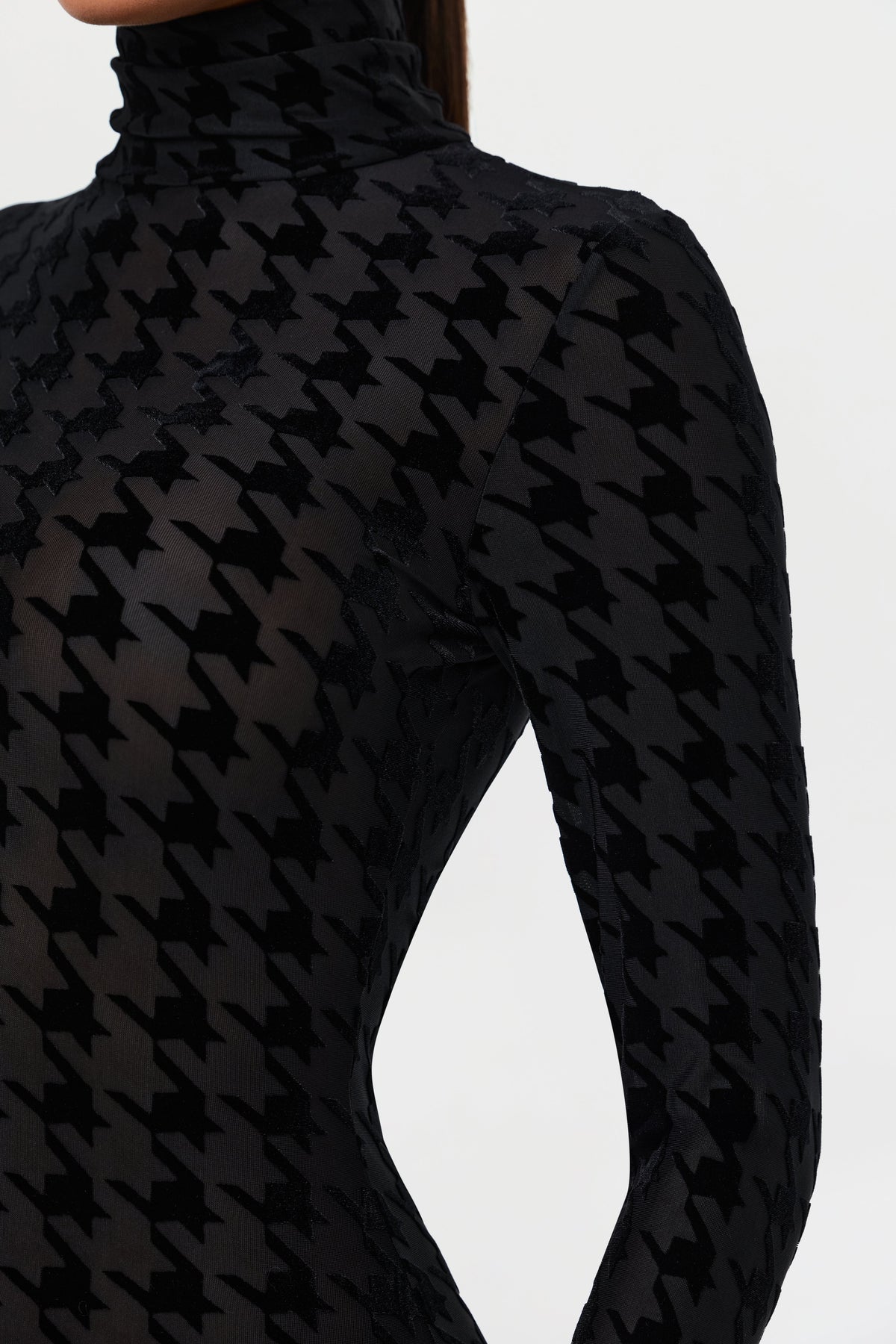 Burnout Print Turtleneck Jumpsuit