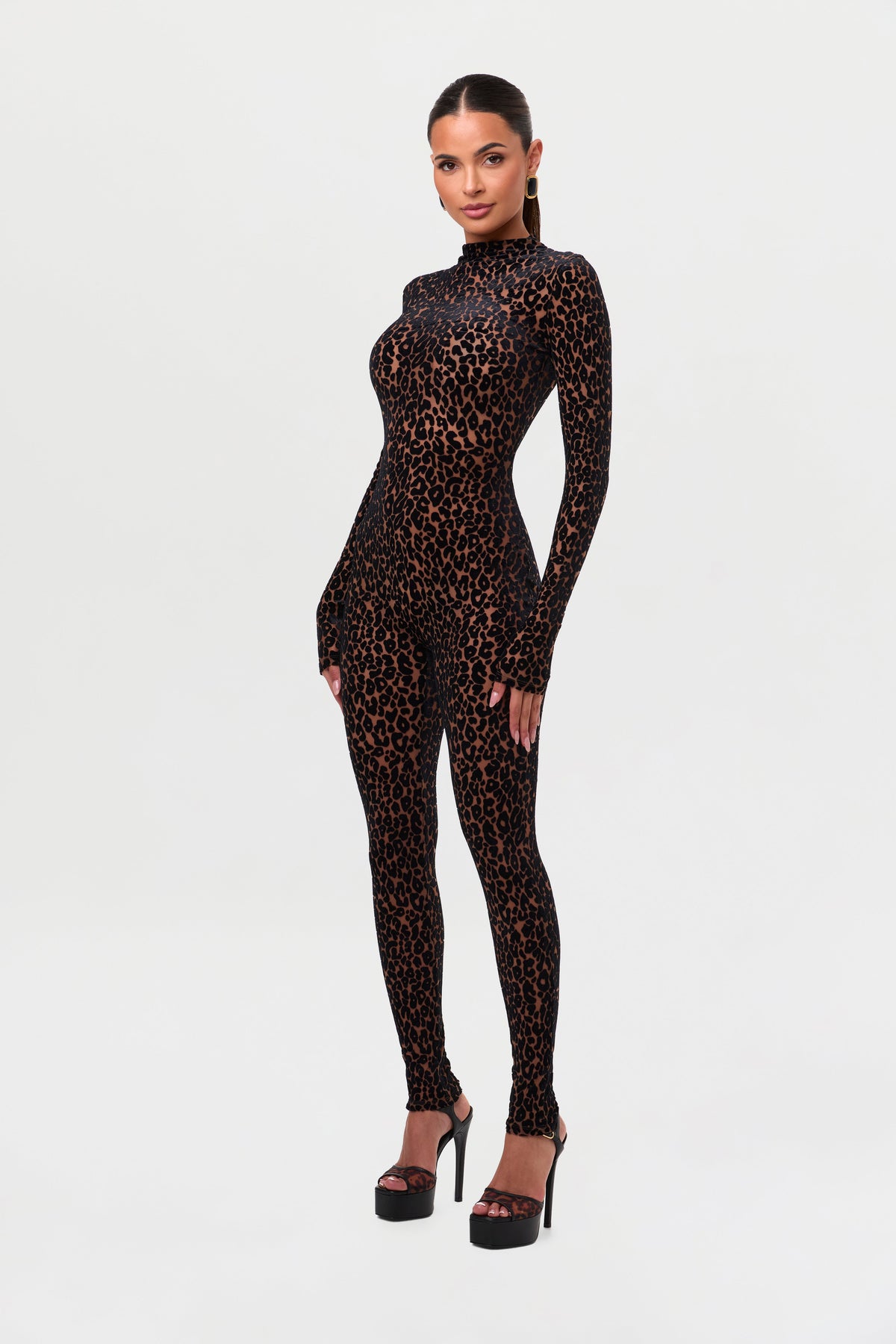Burnout Leopard Print Jumpsuit