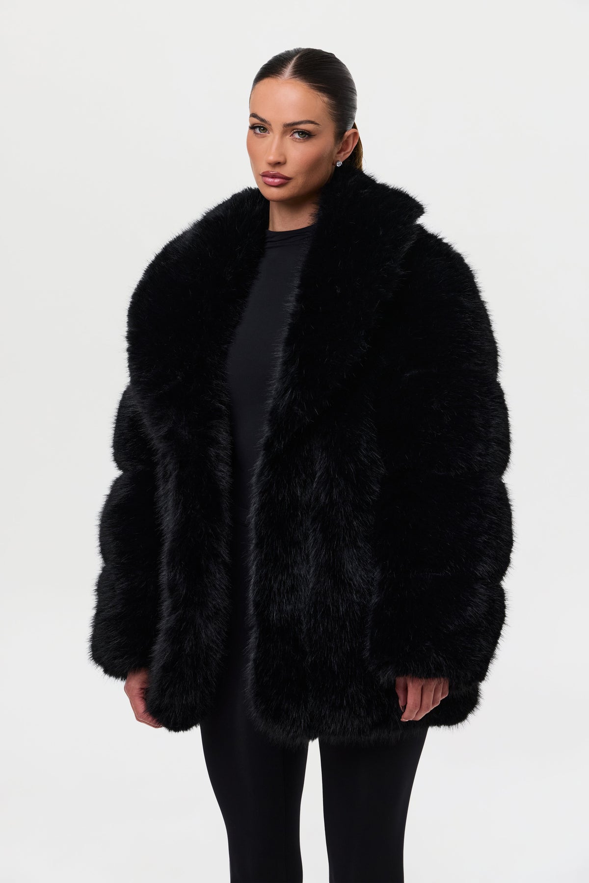 Faux Mink Pelted Coat