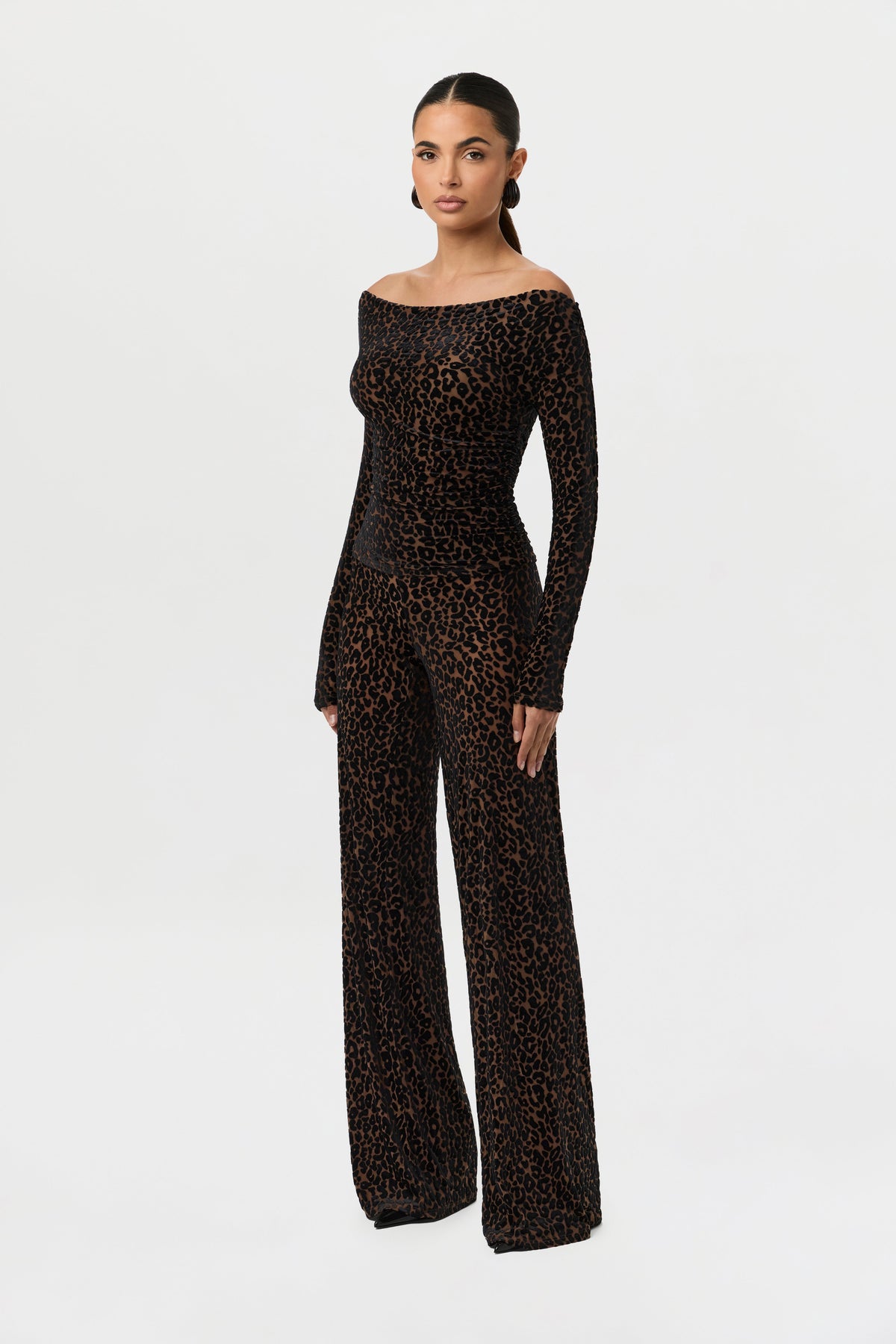 Burnout Wide-Leg Pant