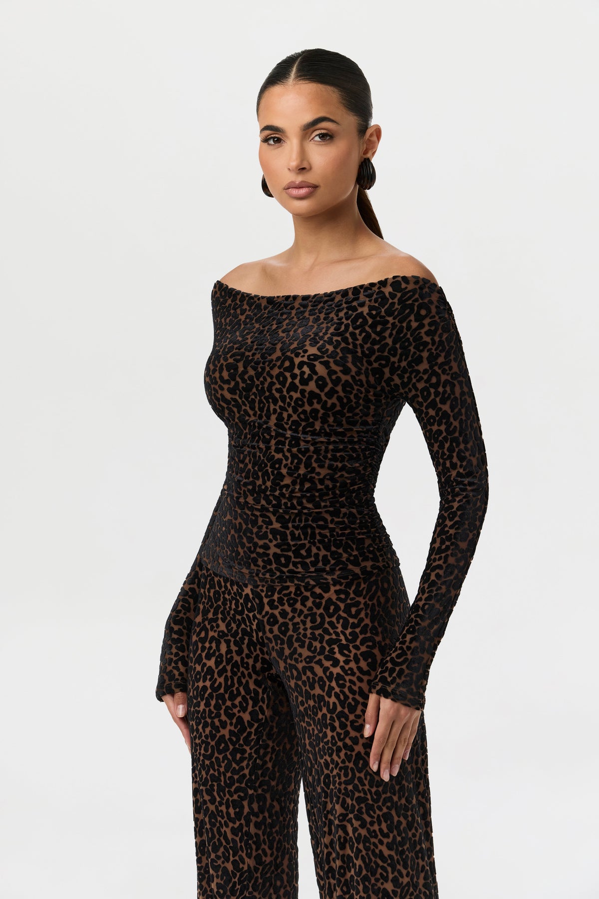 Burnout Print Off-Shoulder Top