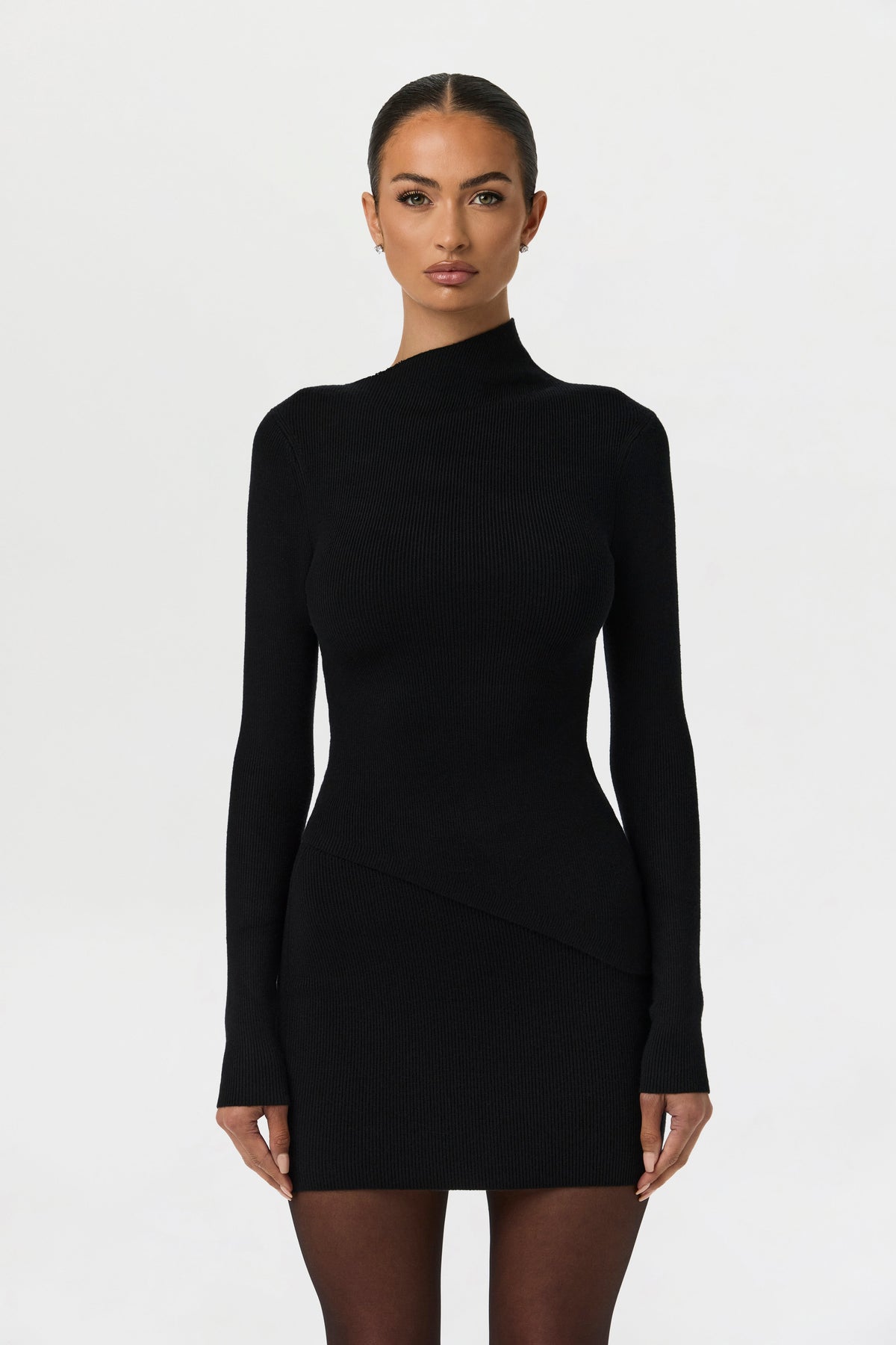 Ribbed-Knit Asymmetric Top