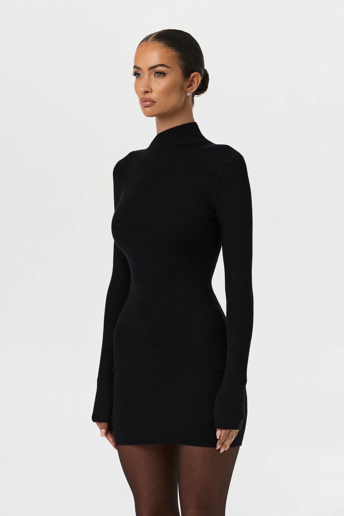 Ribbed-Knit Asymmetric Top