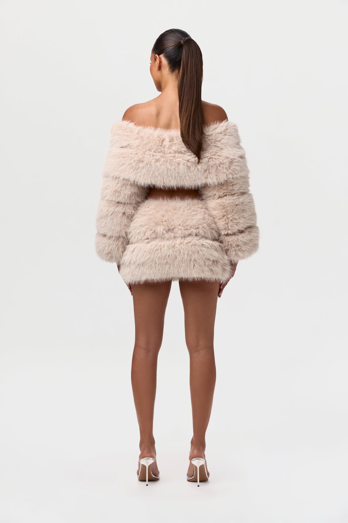 Faux Fur Pelted Off-Shoulder Top