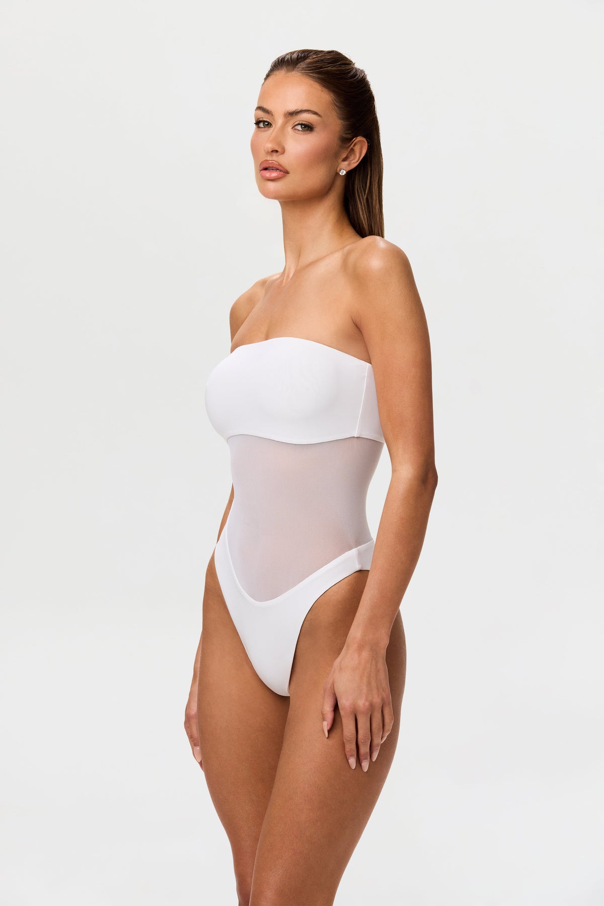 Mesh Tube Contrast Swimsuit