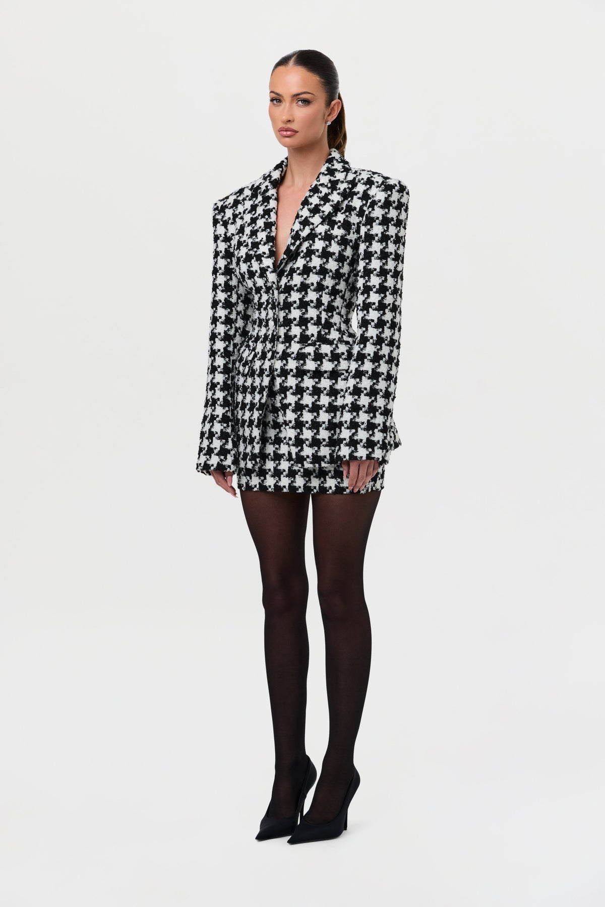 Tweed Houndstooth Mini Skirt
