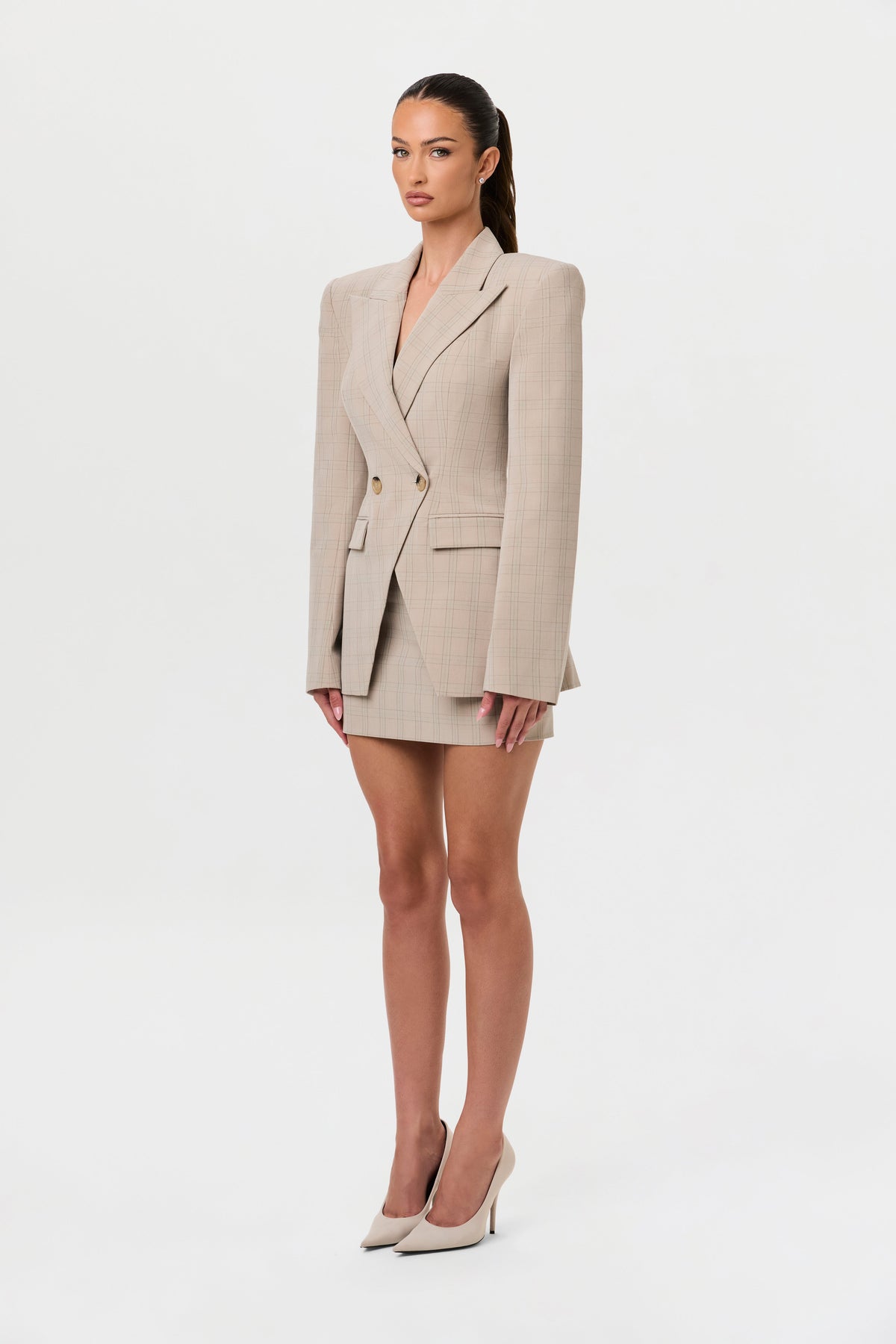 Suiting Plaid Mini Skirt