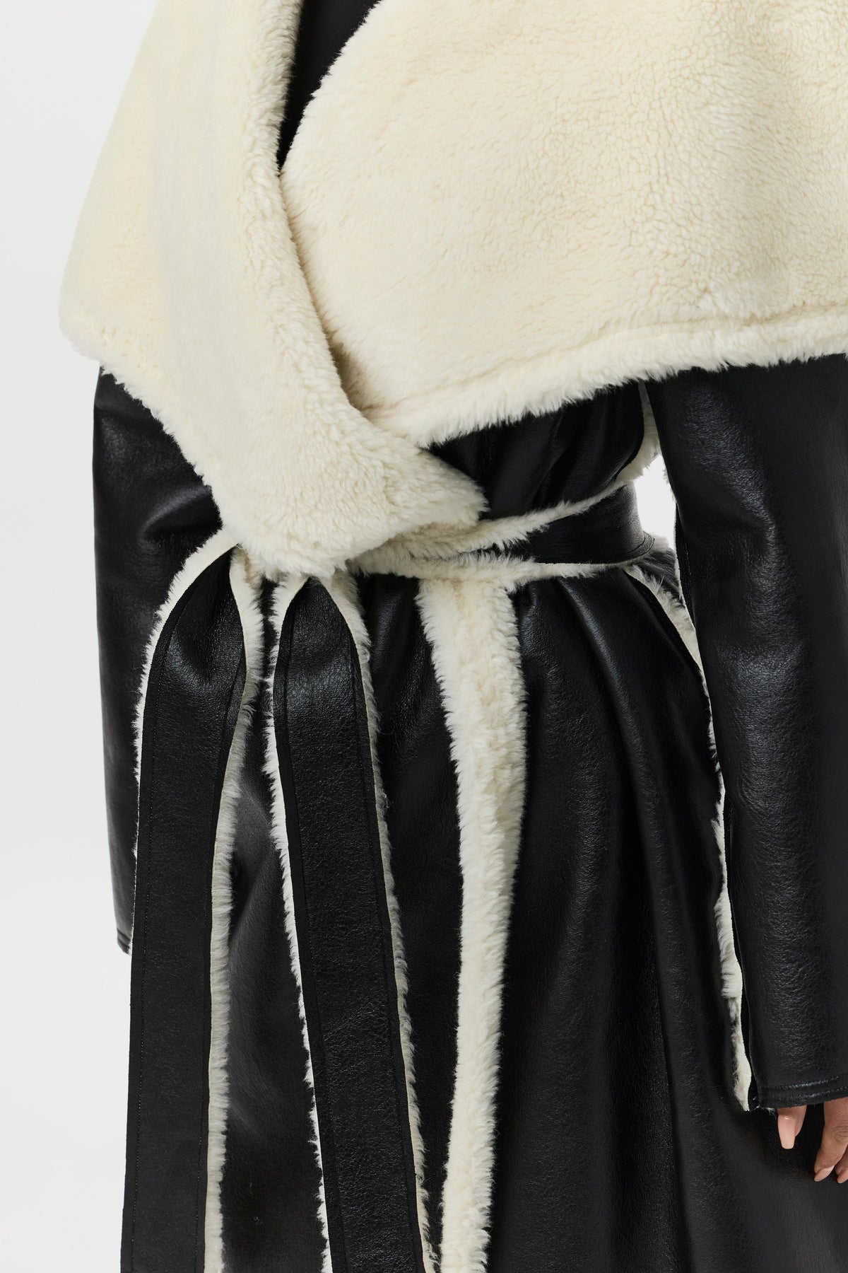 Vegan Leather Reversible Sherpa Coat