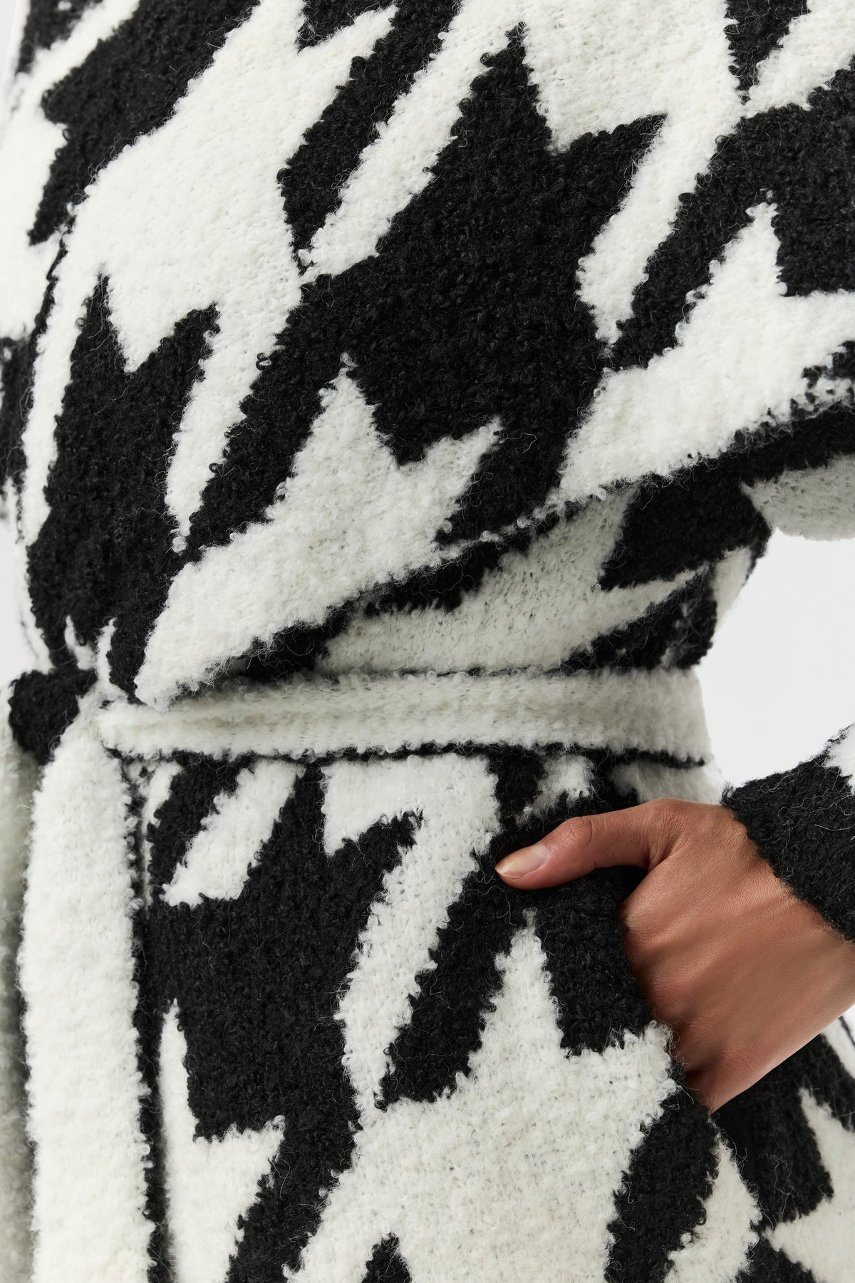 Bouclé Houndstooth Coat