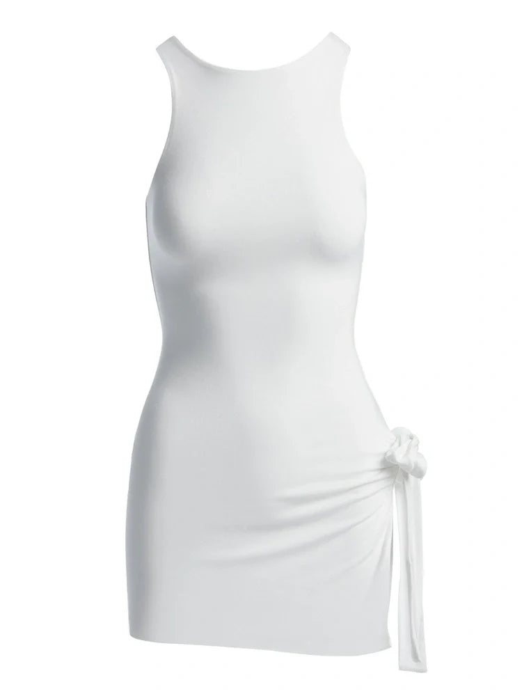 Sleeveless Mini Dress with Side Tie