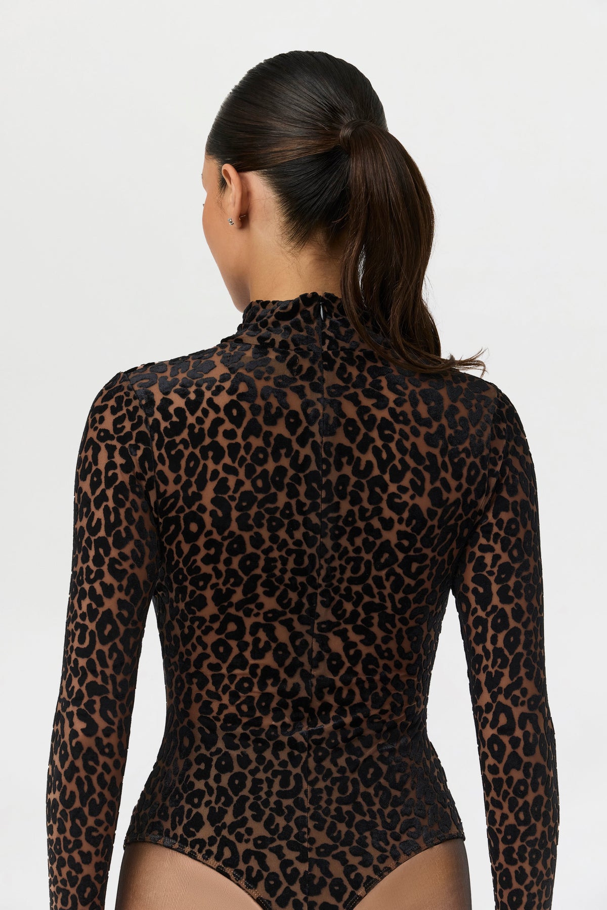 Burnout Print Turtleneck Bodysuit