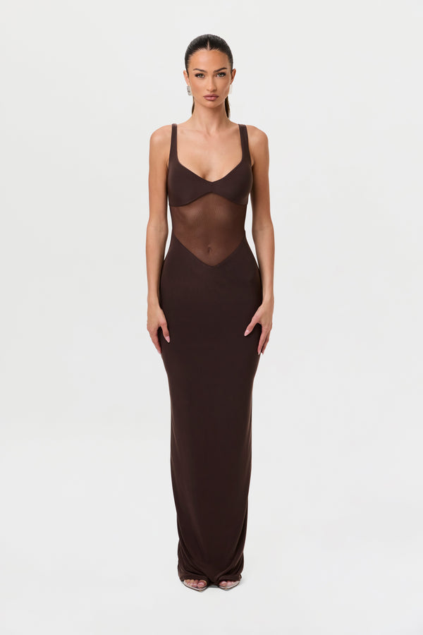 Hourglass Mesh Contrast Dress