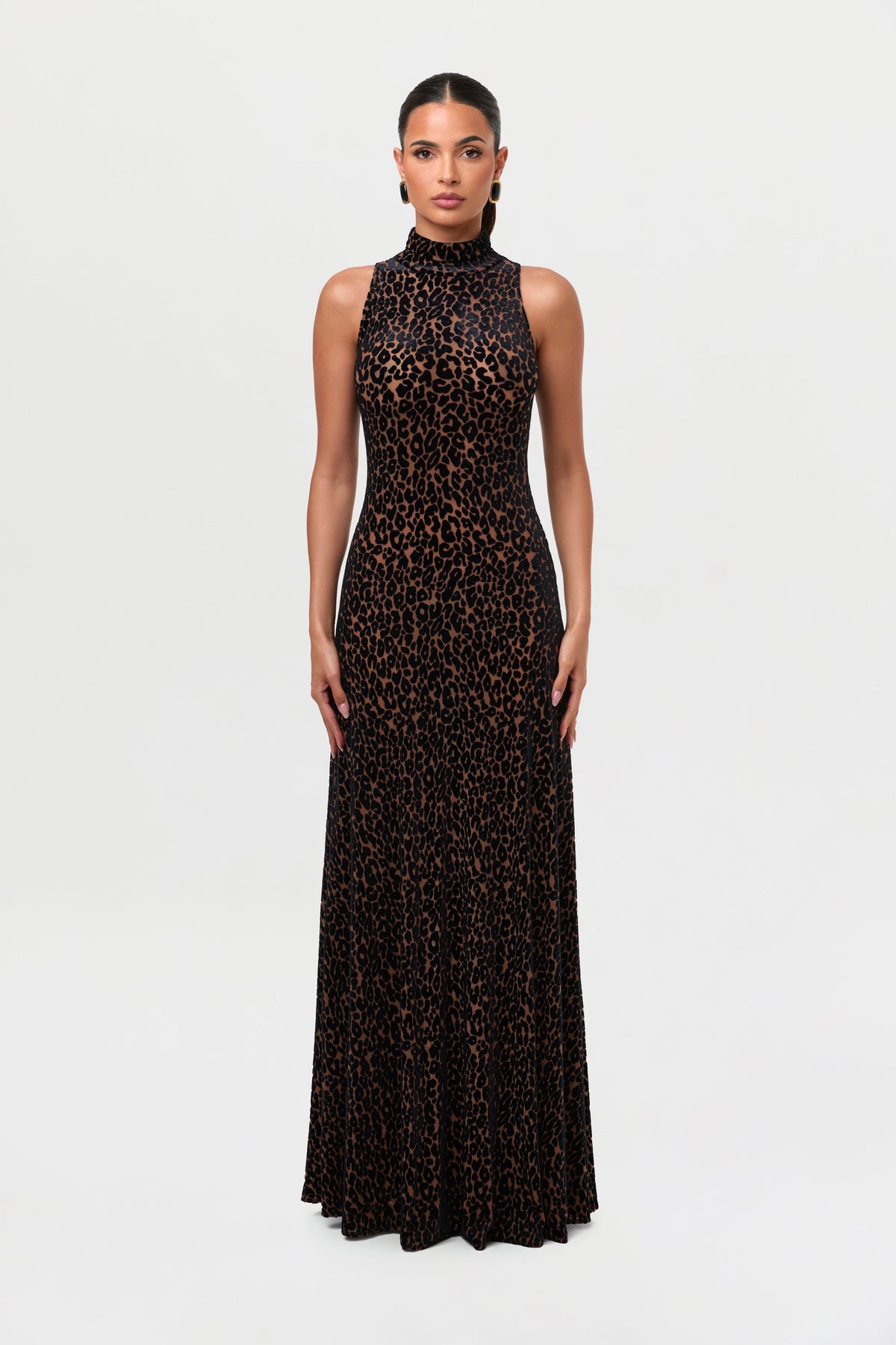 Burnout Leopard Sleeveless Dress