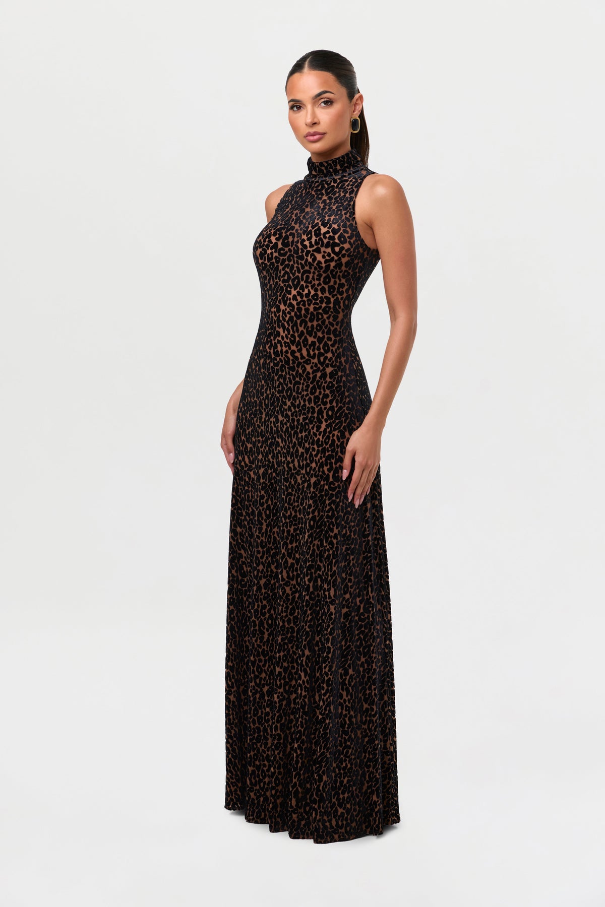 Burnout Leopard Sleeveless Dress