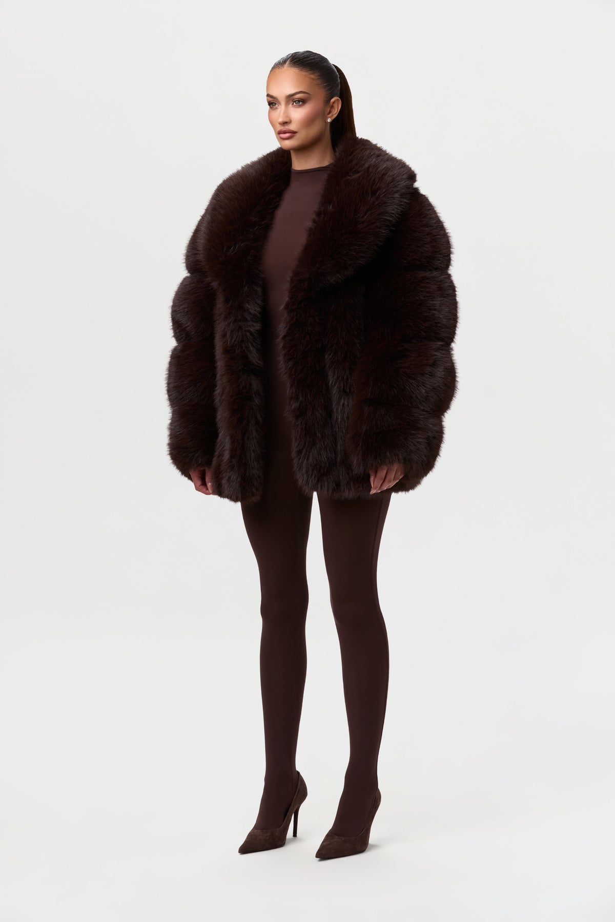 Faux Mink Pelted Coat