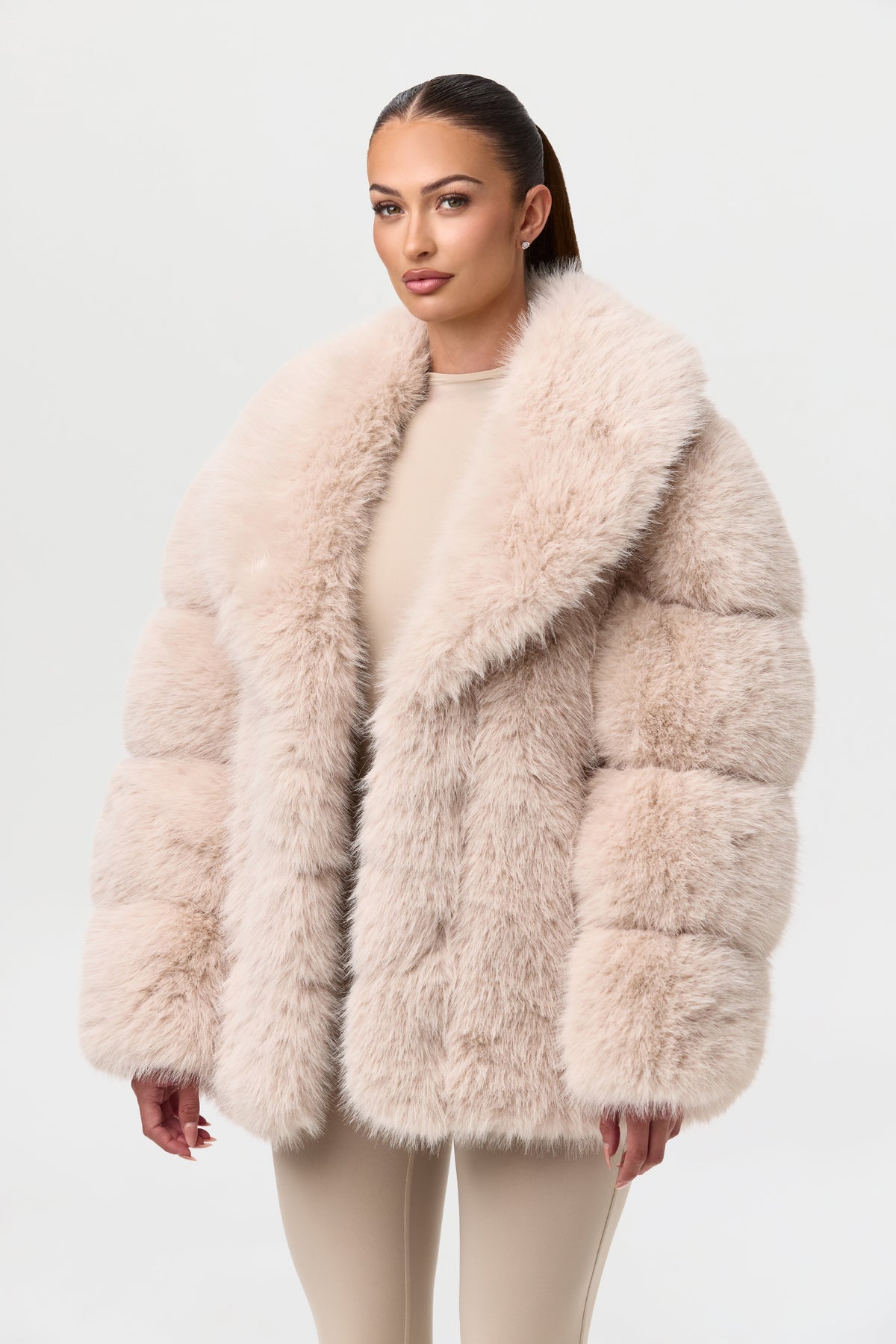 Faux Mink Pelted Coat