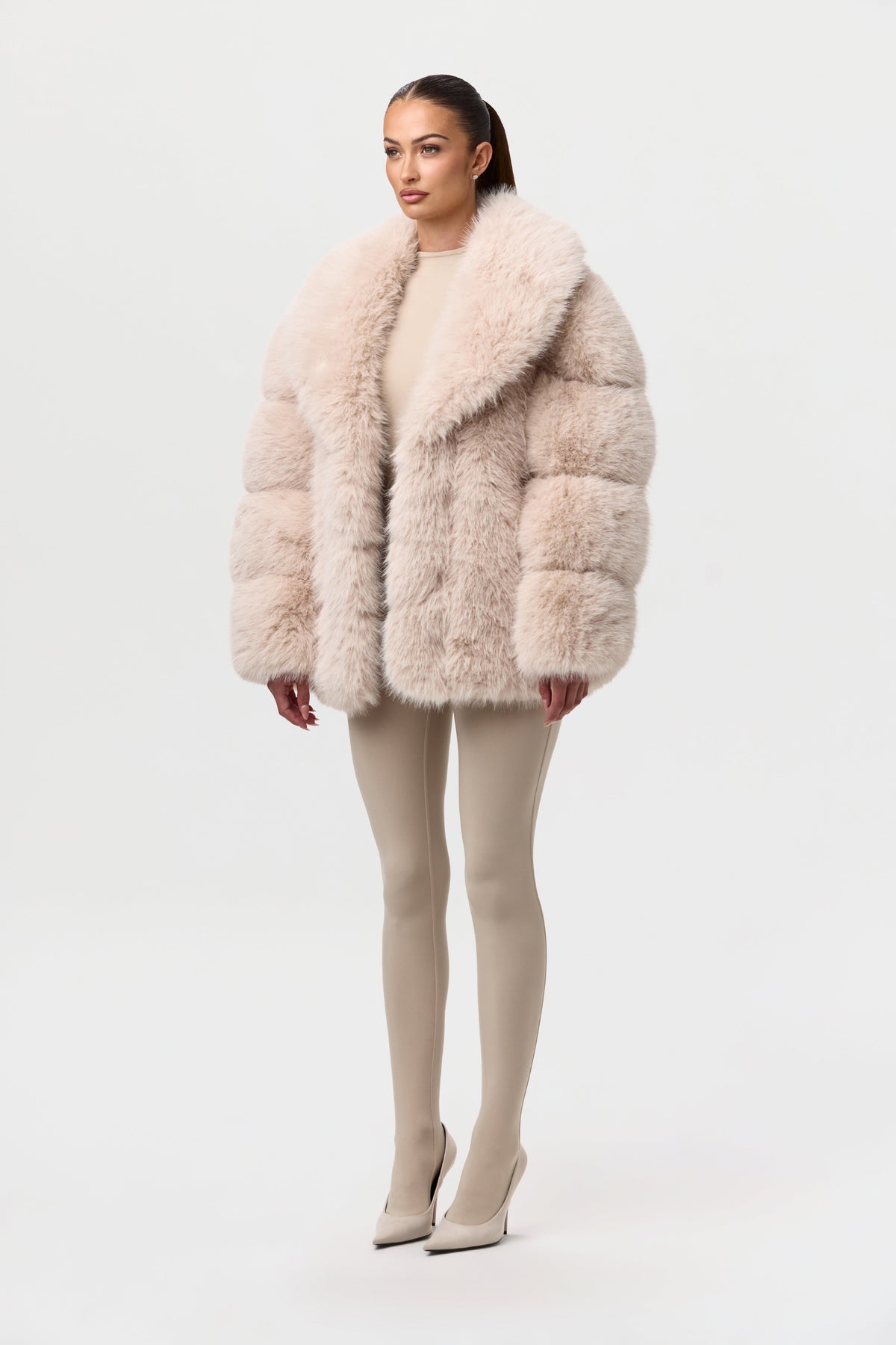 Faux Mink Pelted Coat