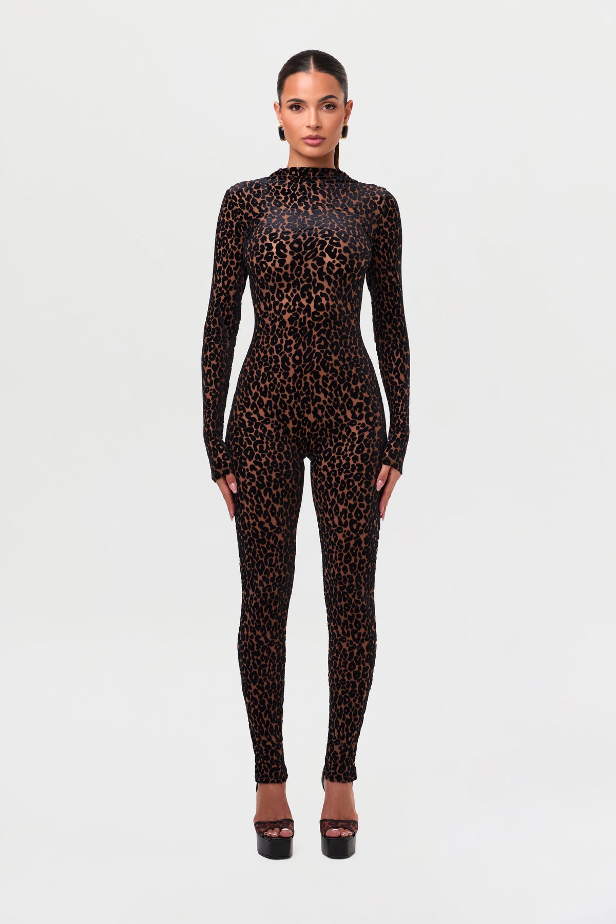Burnout Leopard Print Jumpsuit