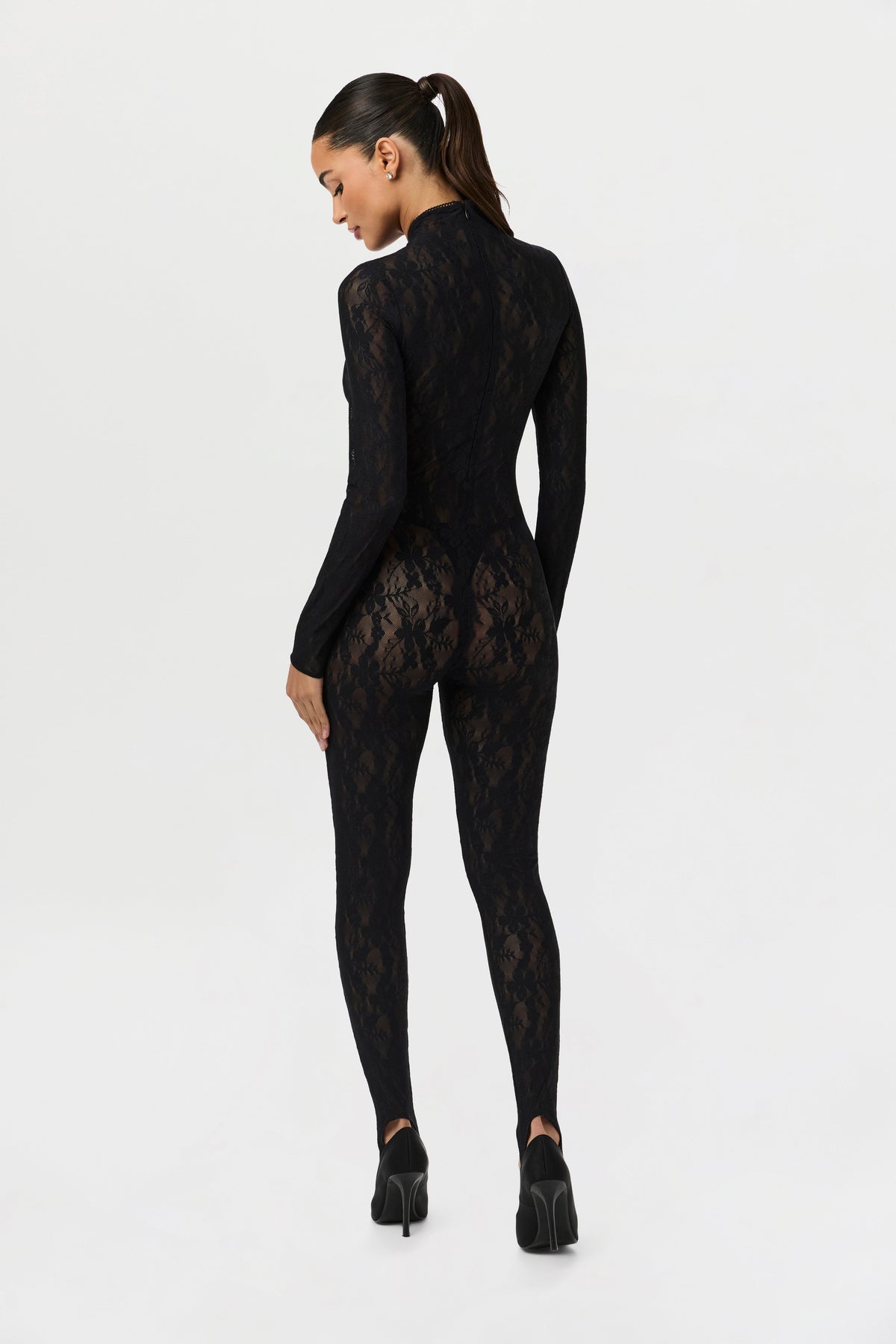Stretch Lace Stirrup Jumpsuit Petite