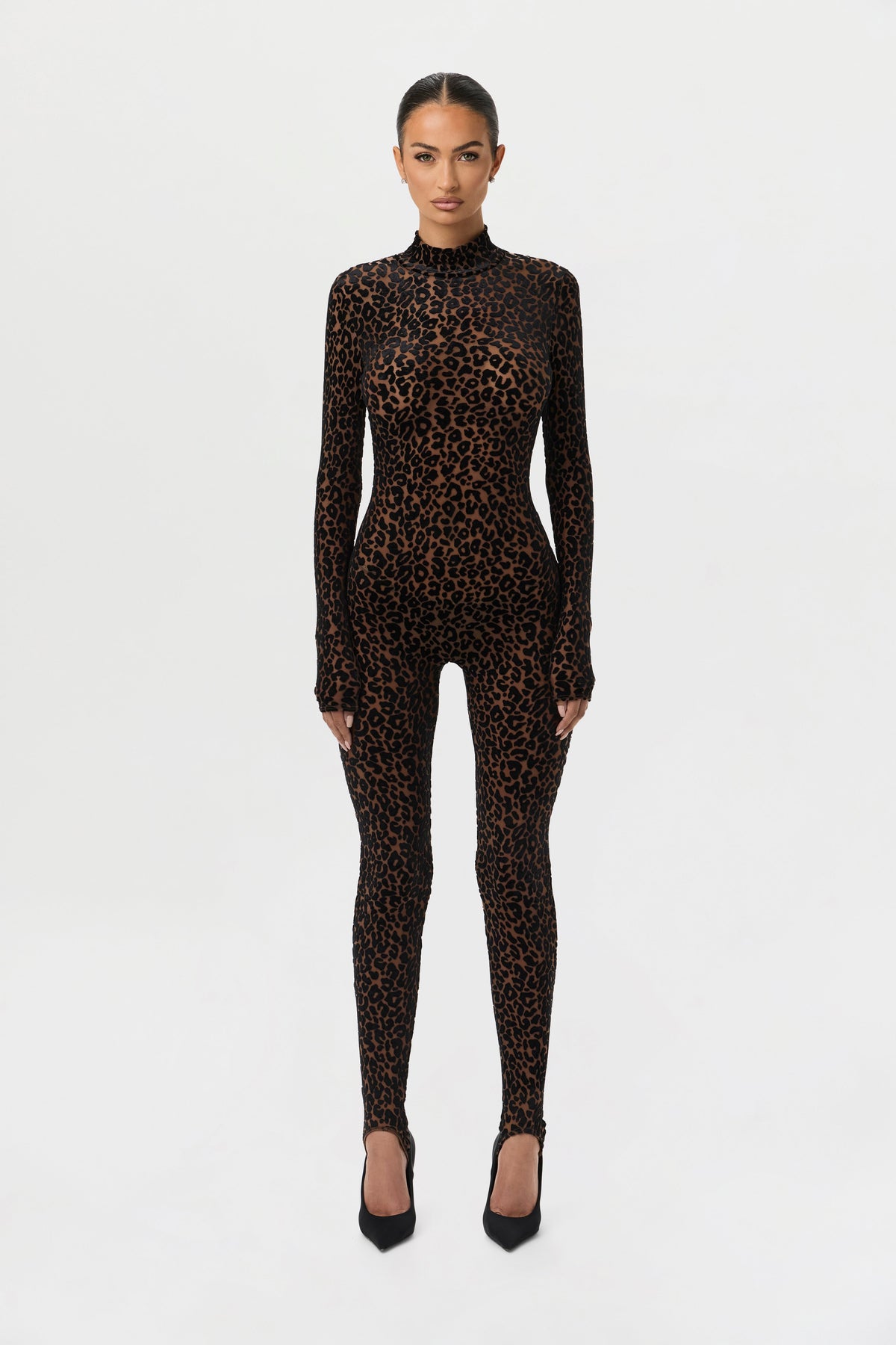 Burnout Leopard Stirrup Jumpsuit