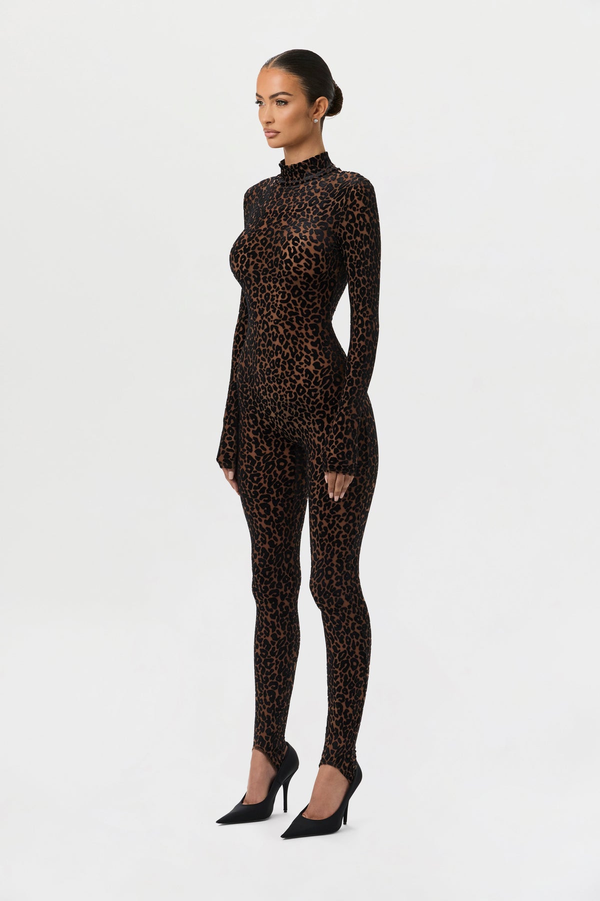 Burnout Leopard Stirrup Jumpsuit
