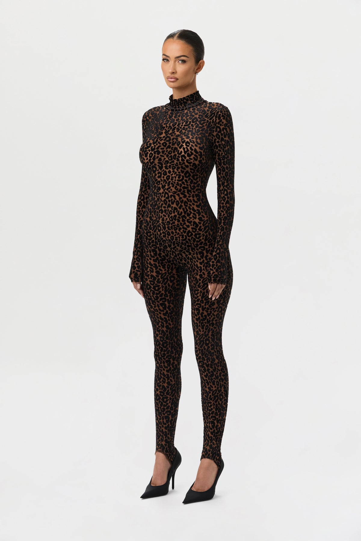 Burnout Leopard Stirrup Jumpsuit