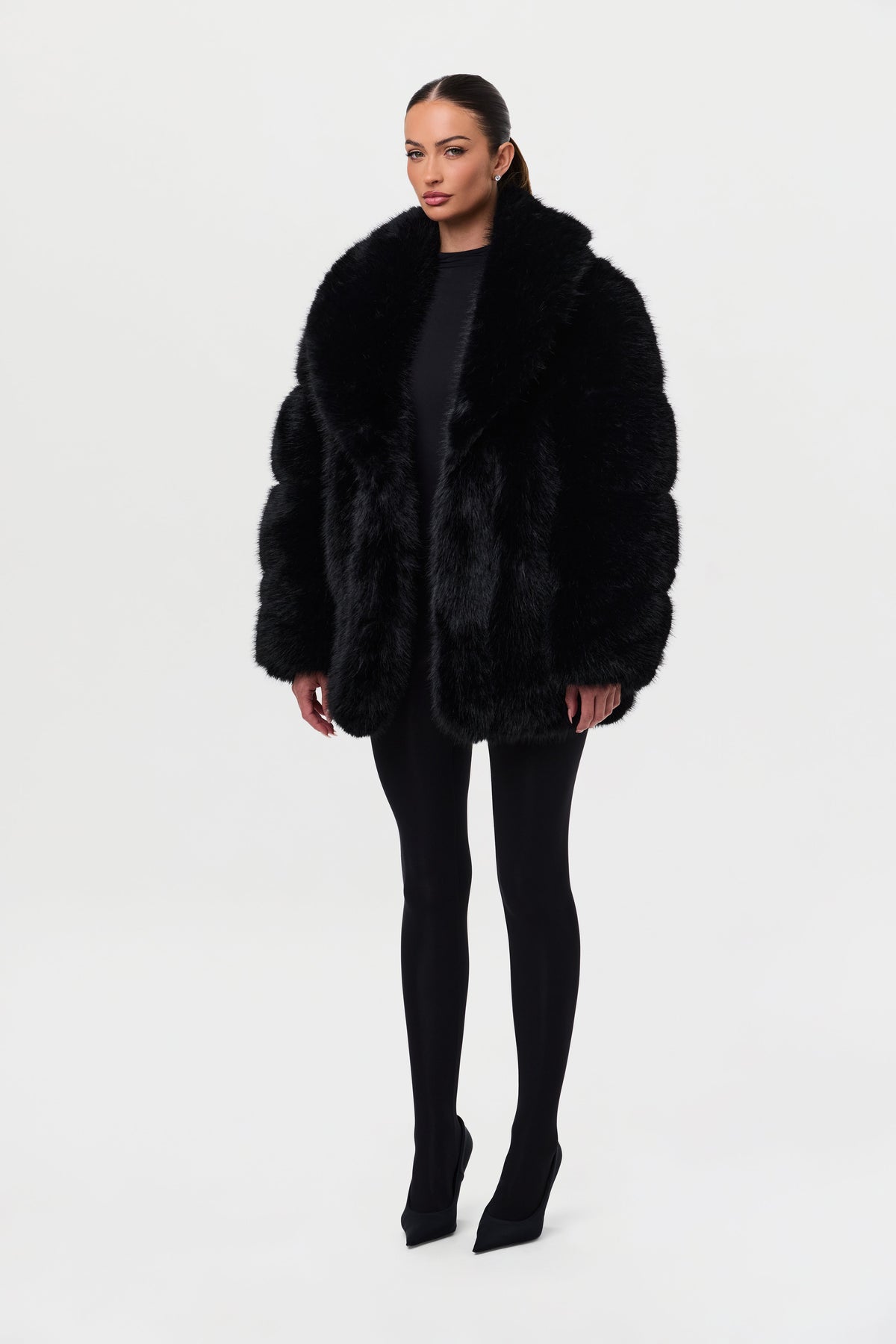 Faux Mink Pelted Coat