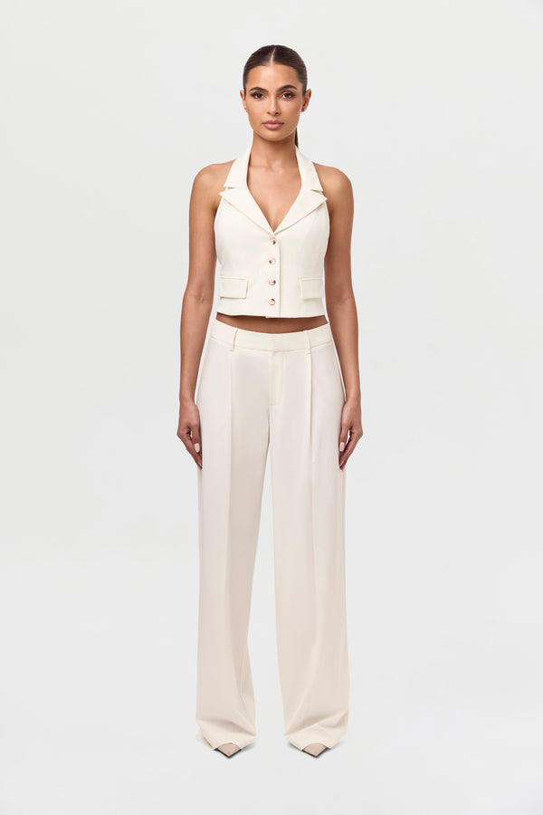 Pleated Wide Leg Suit Pant