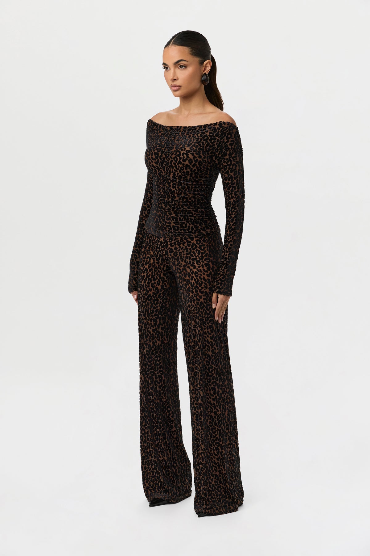 Burnout Wide-Leg Pant