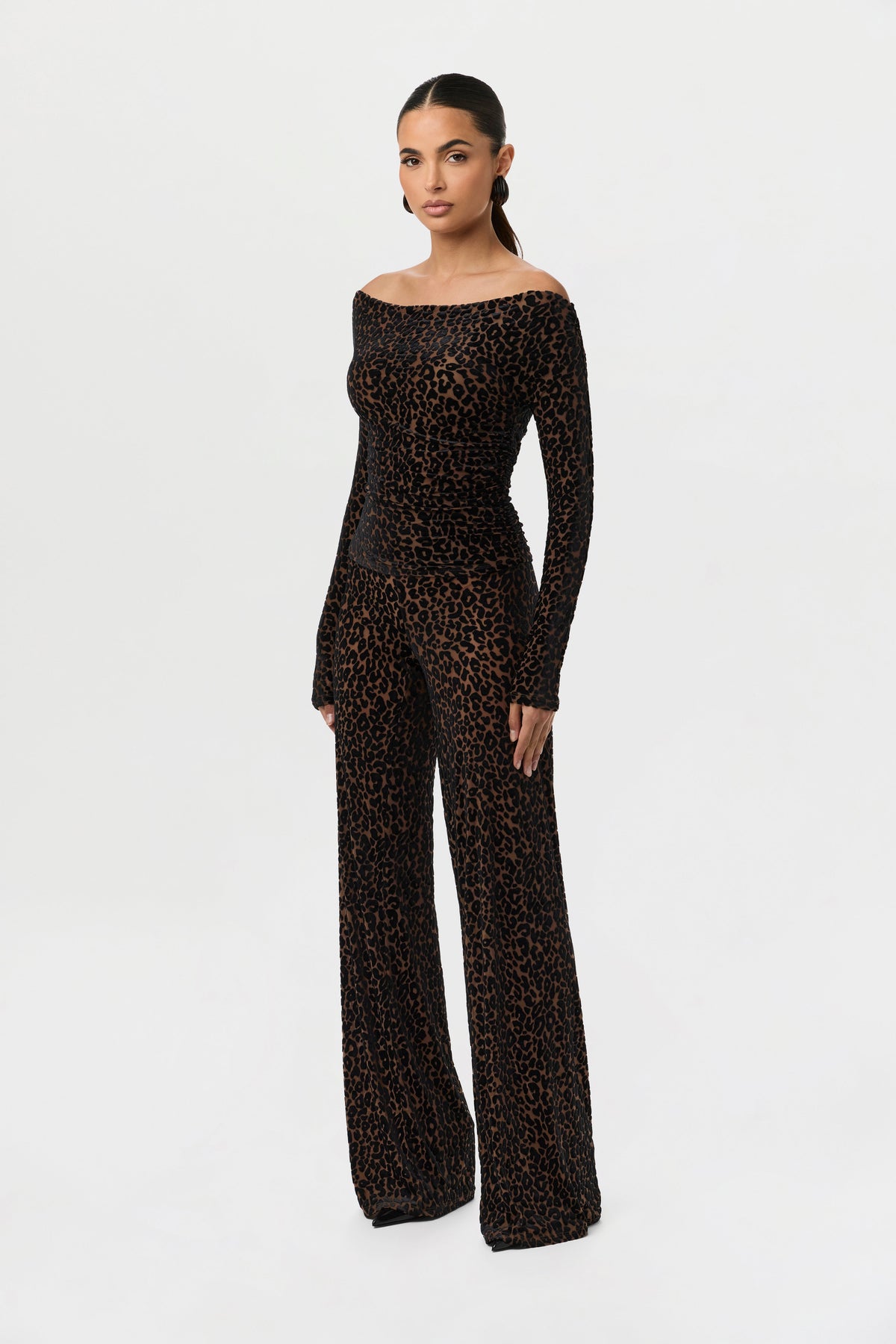 Burnout Wide-Leg Pant