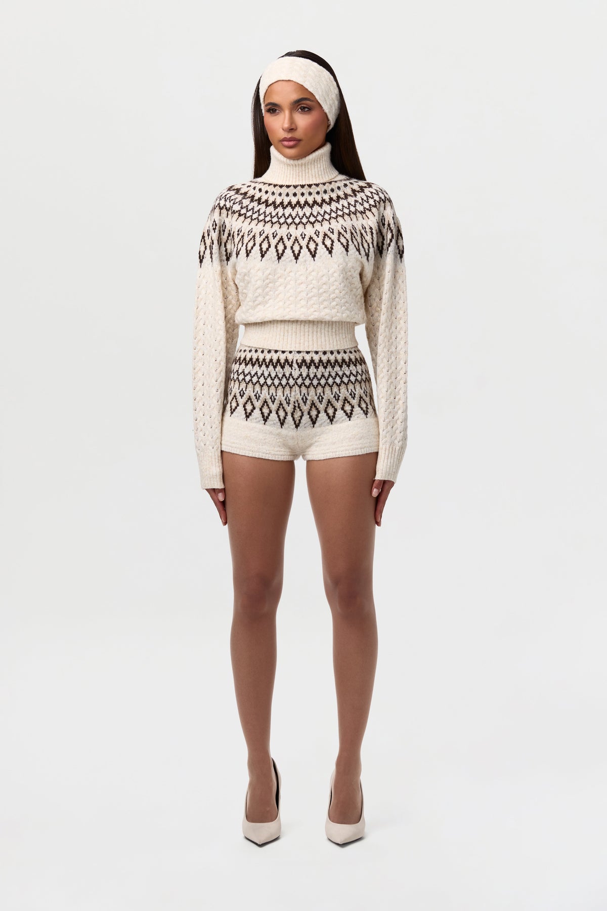 Knit Turtleneck Fair Isle Sweater