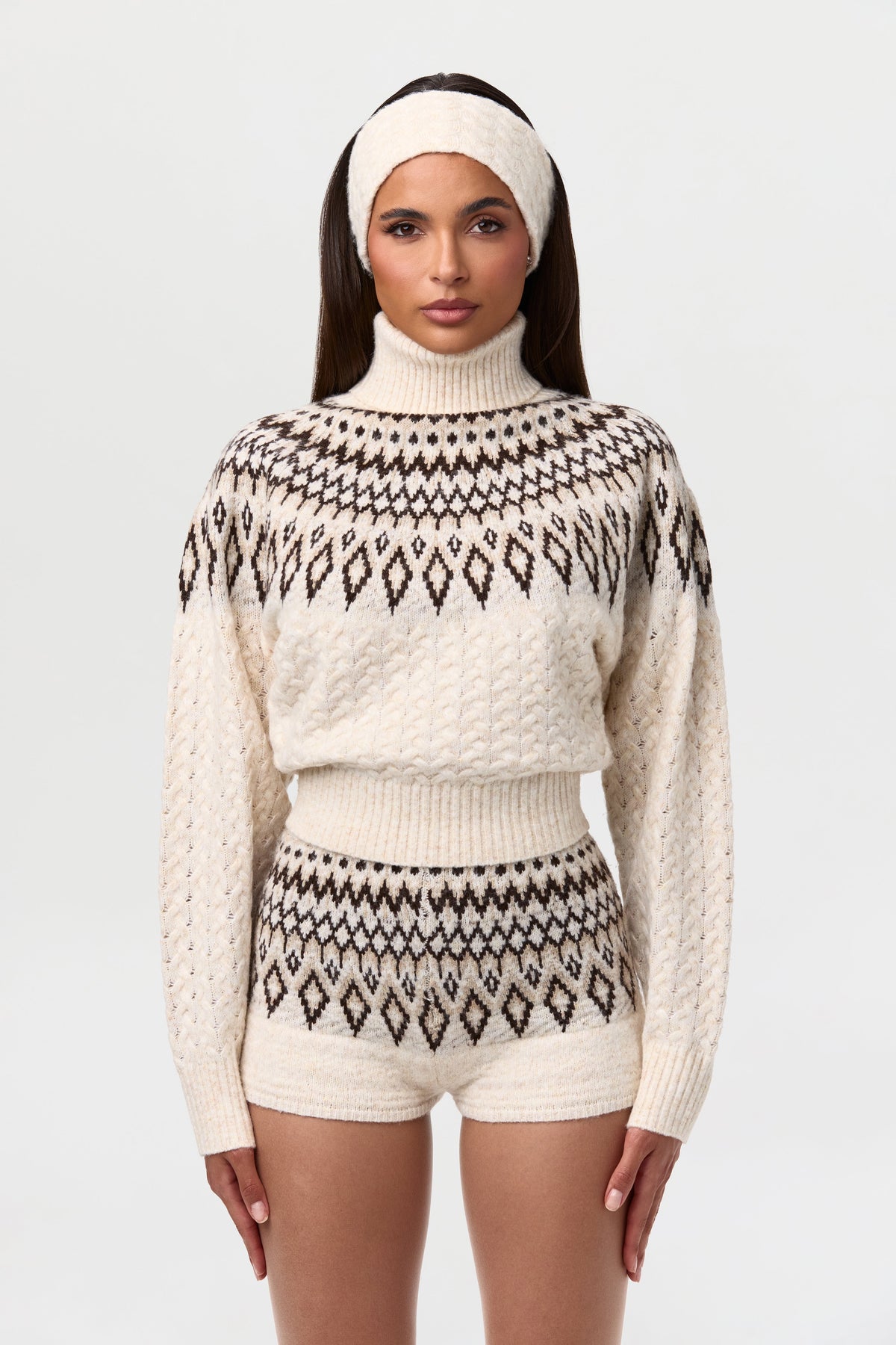 Knit Turtleneck Fair Isle Sweater