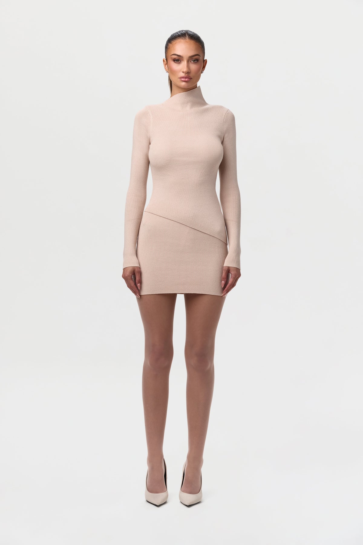 Ribbed-Knit Asymmetric Top