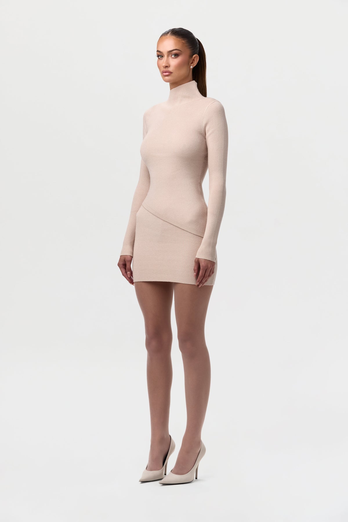 Ribbed-Knit Asymmetric Top