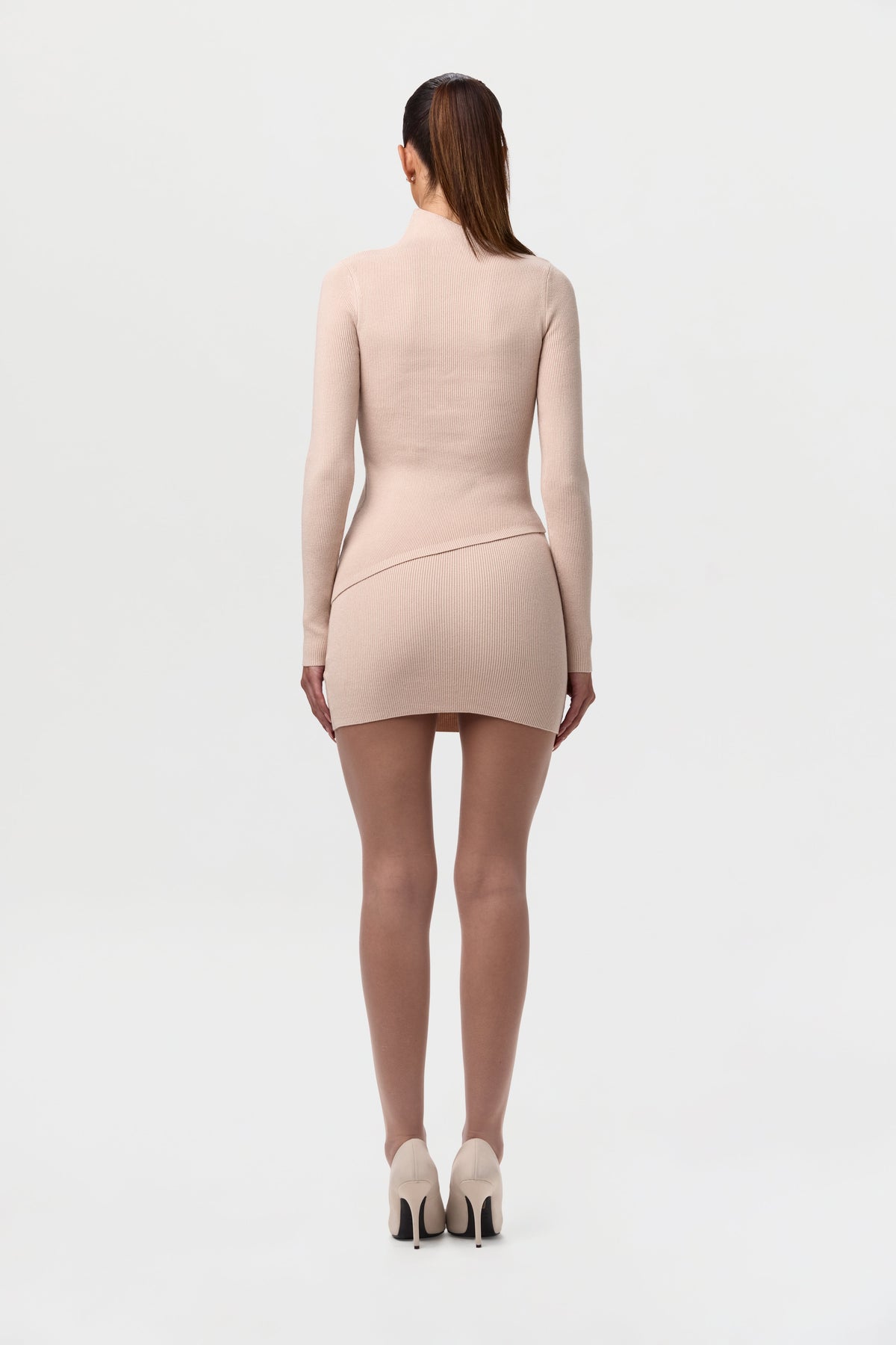 Ribbed-Knit Asymmetric Top