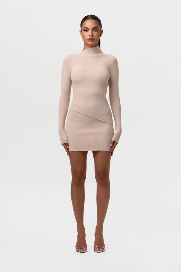 Ribbed-Knit Asymmetric Top