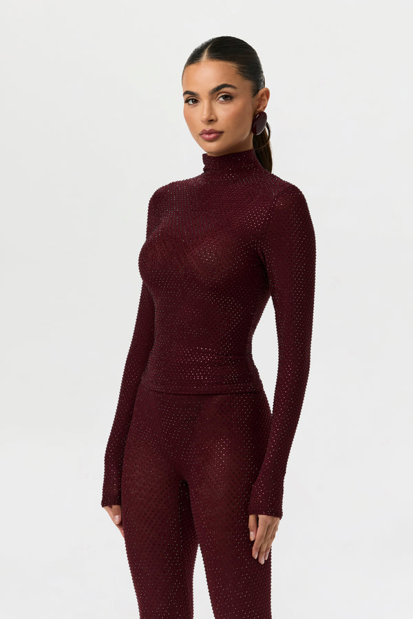Crystal Turtleneck Top