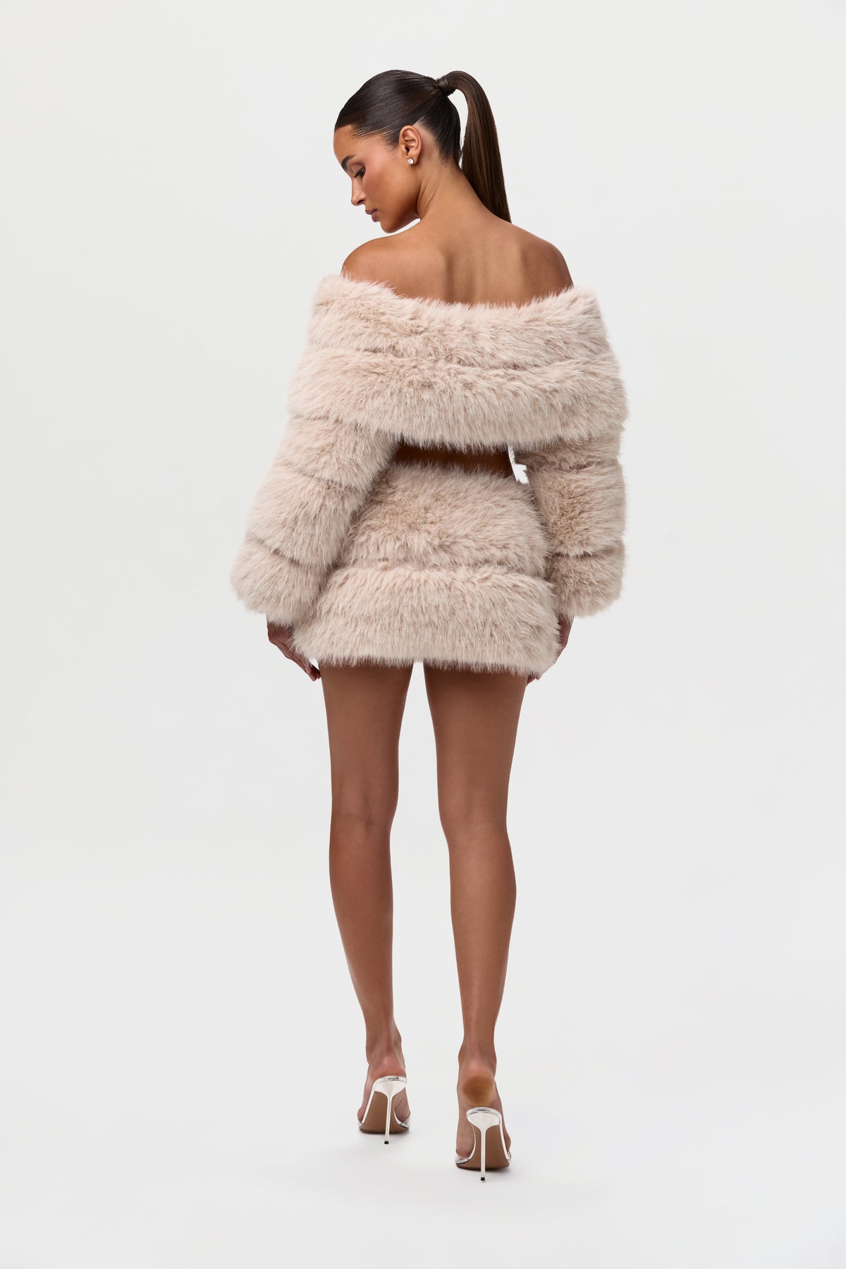 Faux Fur Pelted Off-Shoulder Top