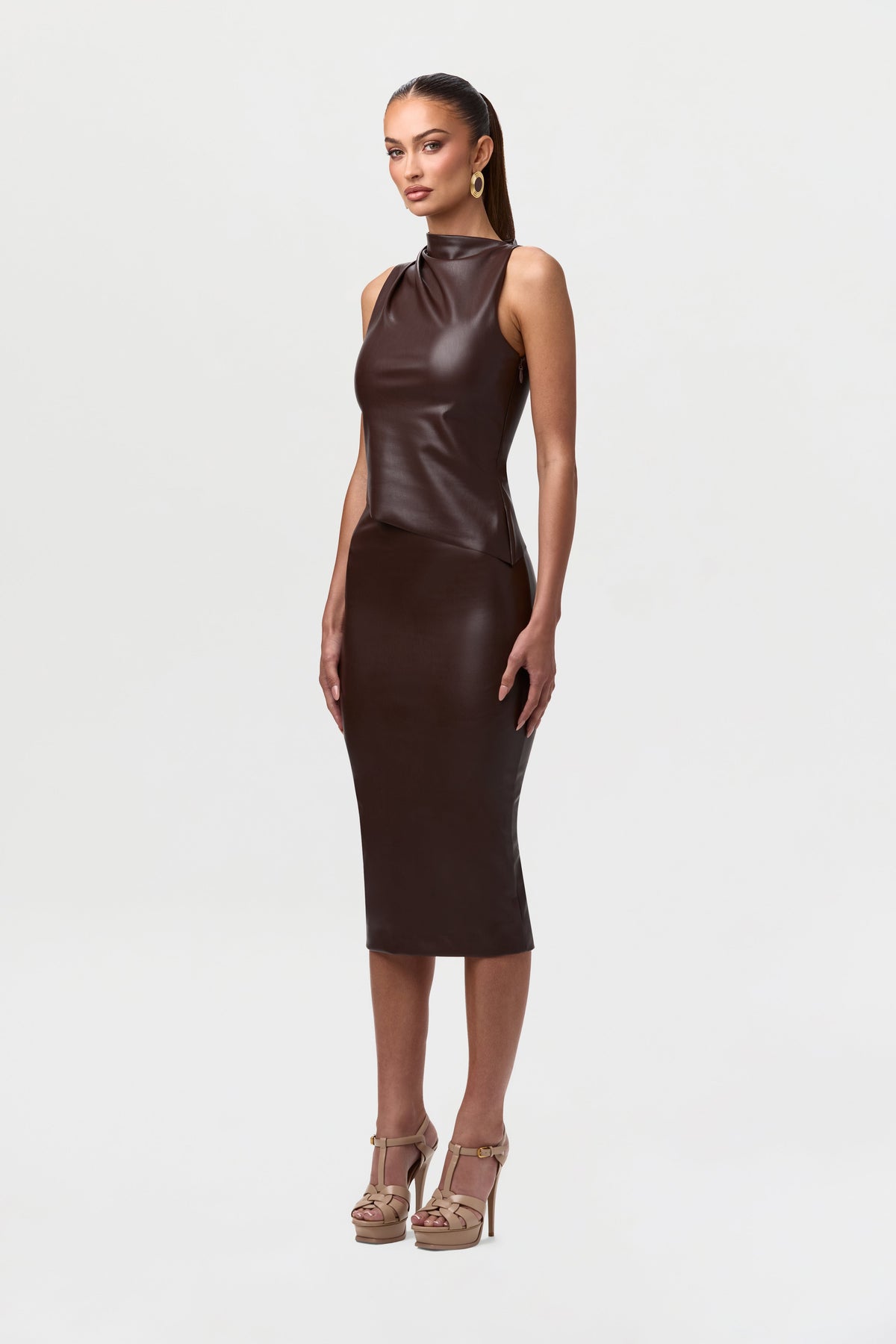 Vegan Leather Sleeveless Top