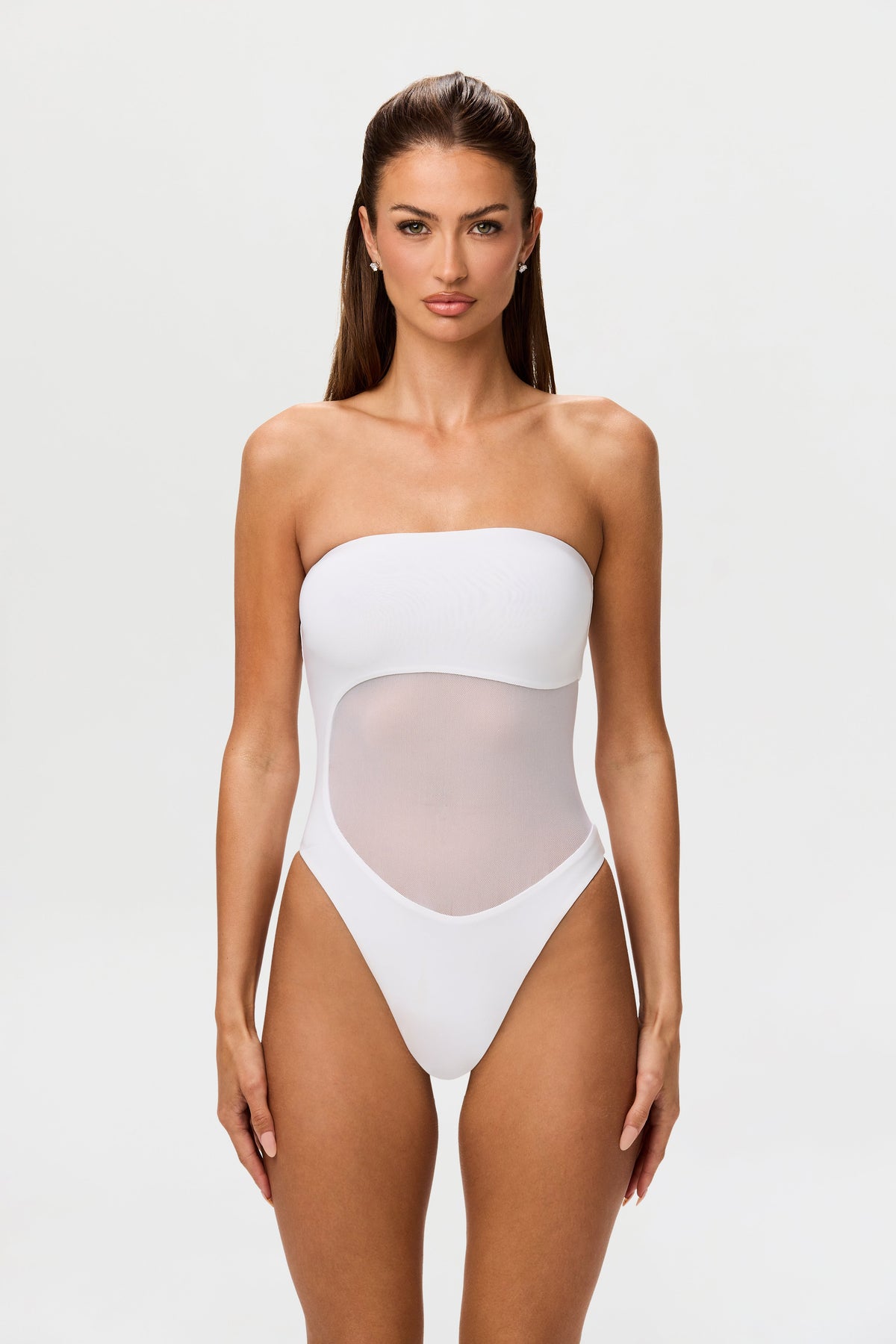 Mesh Tube Contrast Swimsuit