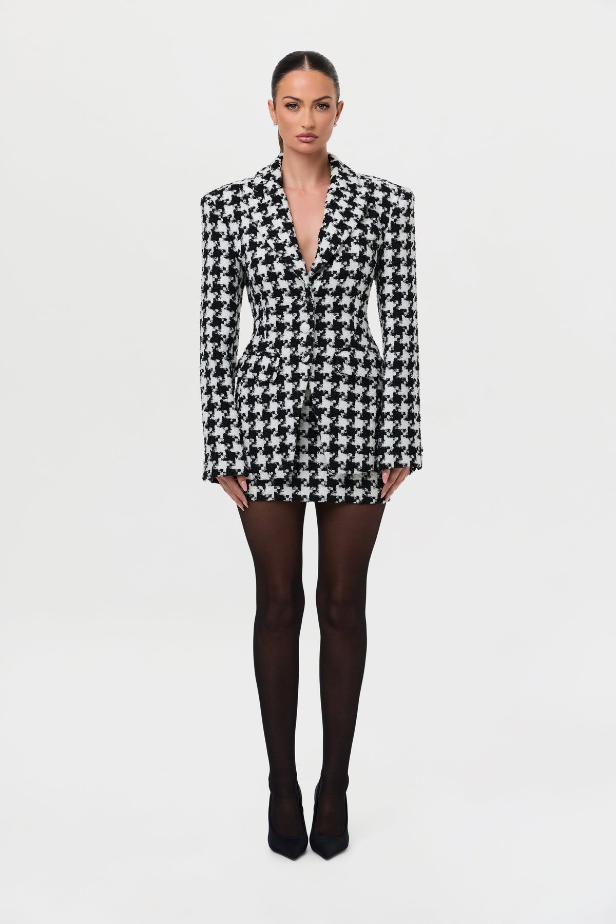 Tweed Houndstooth Mini Skirt