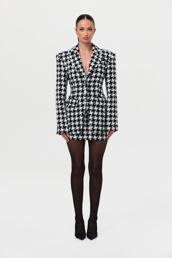 Tweed Houndstooth Mini Skirt